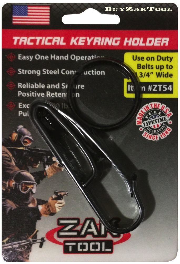 ZAK-54 Tactical Key Ring Holder - Heavy Duty Belt Clip for 1.75
