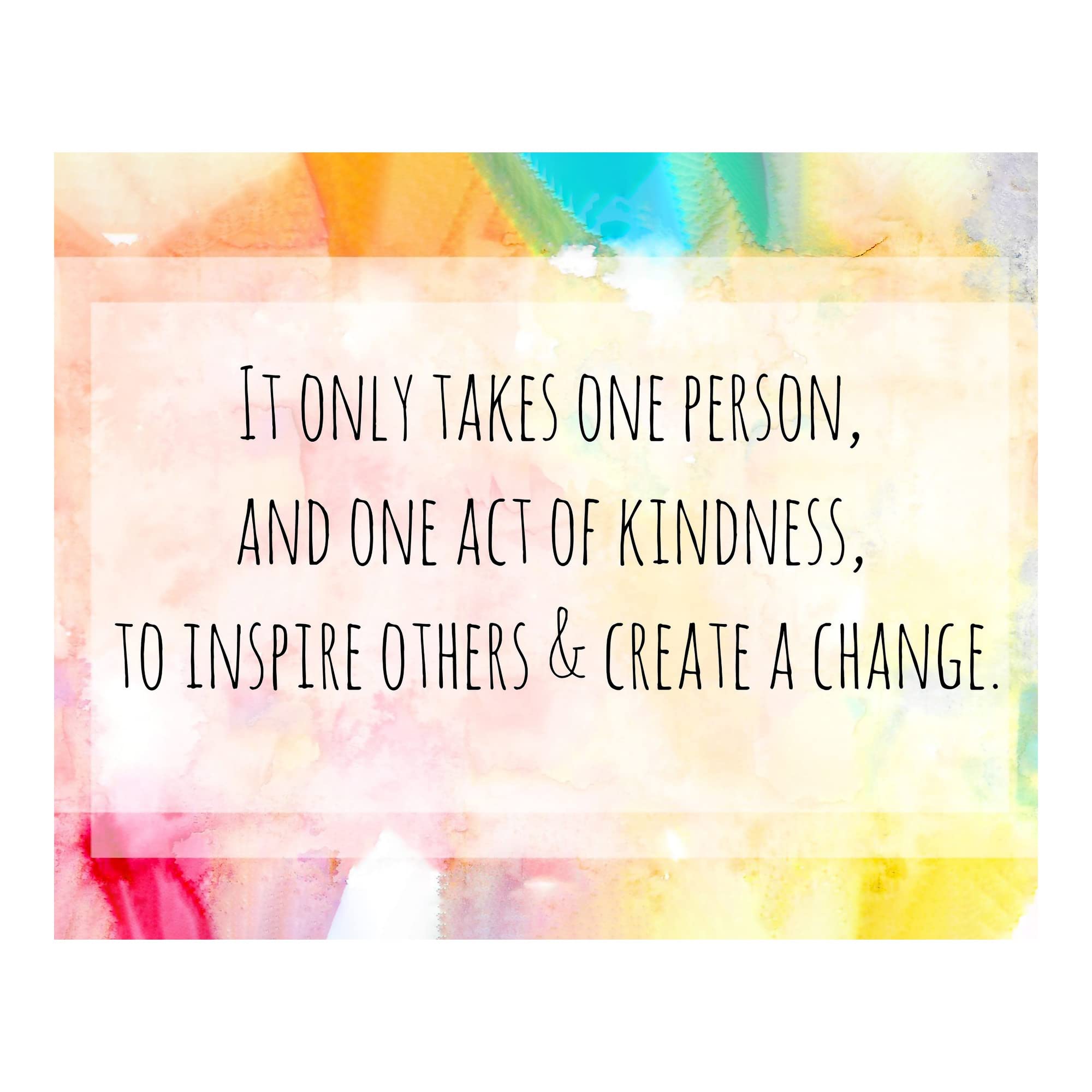 Positive Affirmations Inspirational Wall Art Print - Motivational Quotes for Living Room, Office & Bedroom Decor - Unframed 8x10 - Perfect for Home, Workspace & Meditation Room Aesthetic