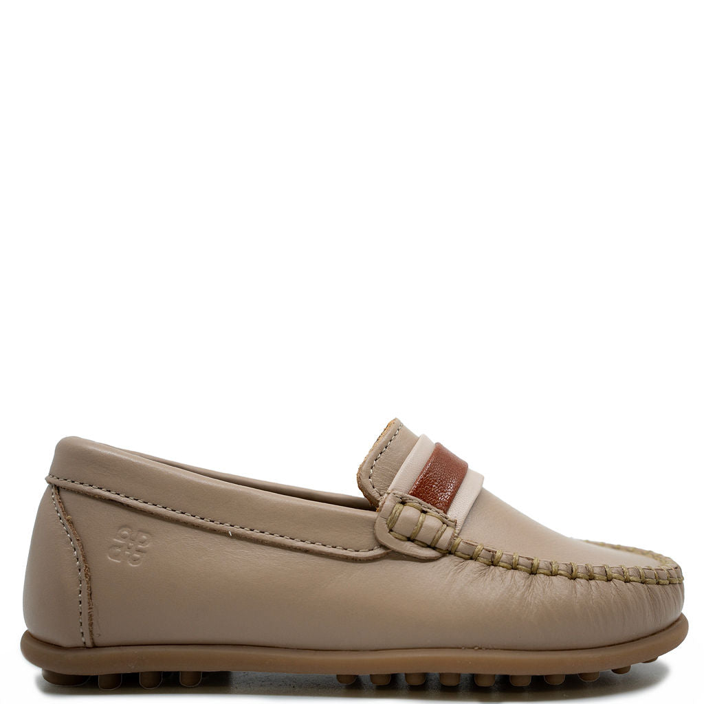 Porte Stone Taupe Ribbon Loafer Shoes - Women's Casual Slip-On Loafers with Ribbon Detail for Office, Travel & Everyday Wear