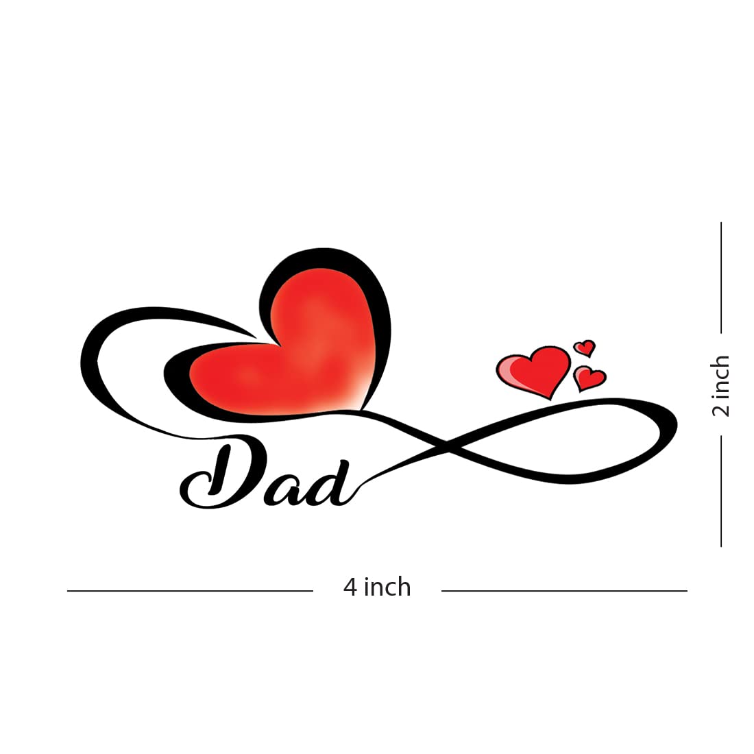 Dad with Heart Tribe Waterproof Temporary Tattoos for Men - Long Lasting Fake Body Art for Parties, Father's Day & Family Events