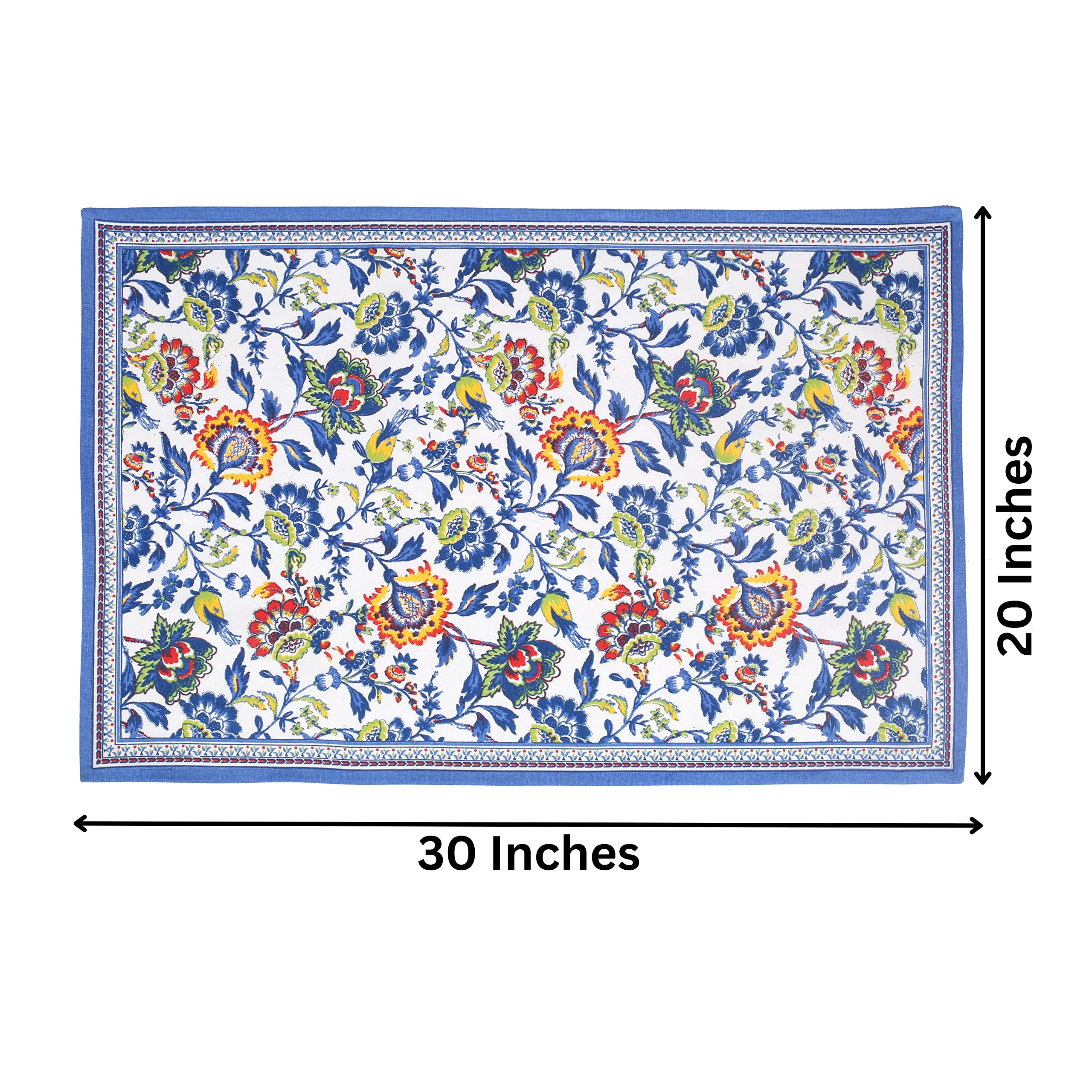 FINGERCRAFT 6-Pack Cotton Kitchen Towels - Soft, Absorbent for Home & Kitchen - Blue Floral 20x30in