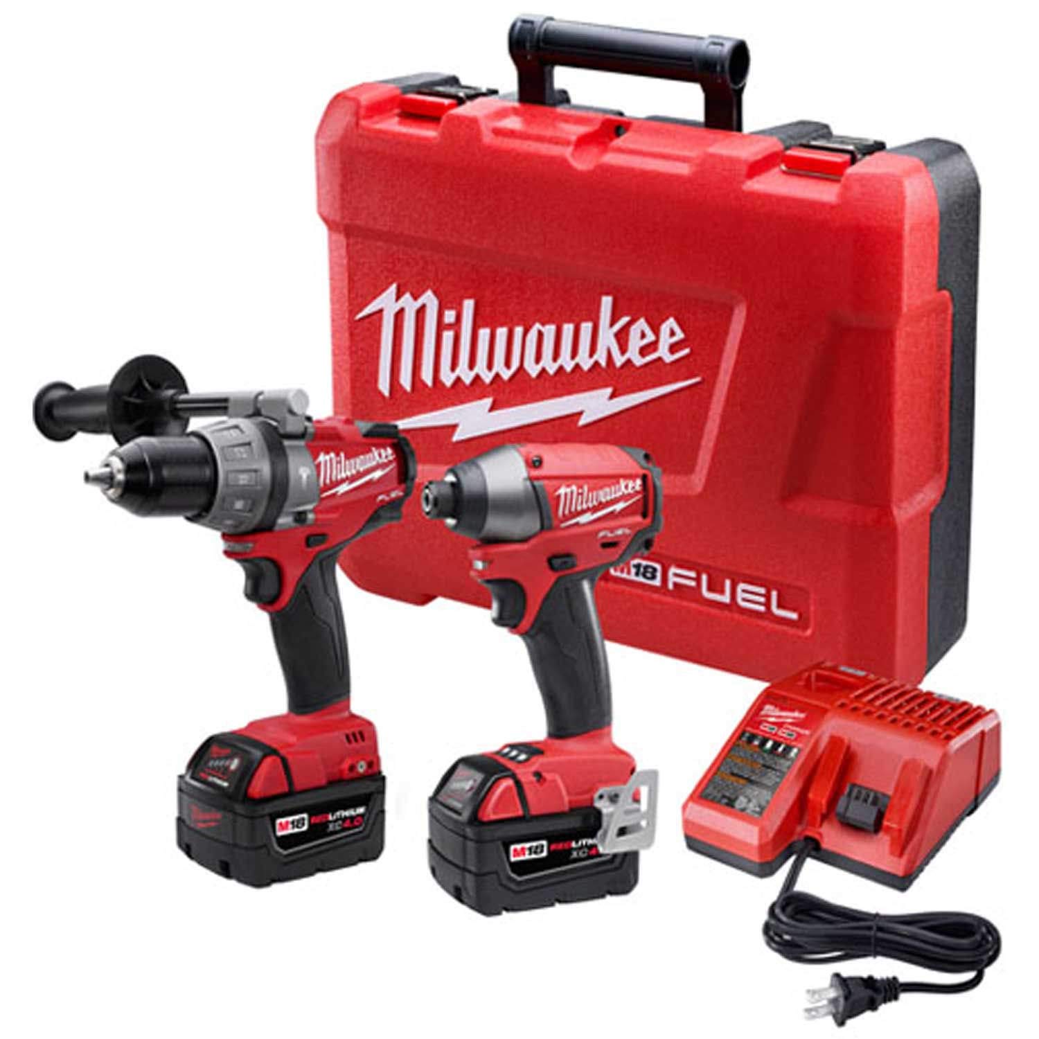 Milwaukee 2997-22 M18 Fuel 18V Cordless Hammer Drill and Impact Driver Combo Kit - Powerful Brushless Tools for Construction, Woodworking & DIY Projects