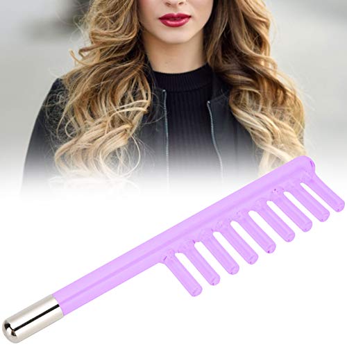High Frequency Glass Tube Comb Probe for Scalp Therapy - Dandruff Removal & Hair Care Tool with Purple Light for Electrotherapy Devices - Perfect for Salon, Spa & Home Use