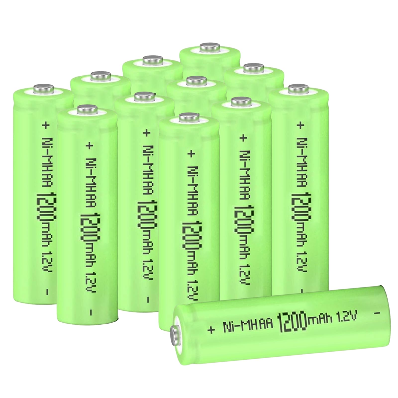 High Capacity 1.2V AA 1200mAh Ni-MH Rechargeable Batteries - Pack of 12 Pre-Charged Double A Solar Batteries for Solar Lights, Garden Landscaping, Pathway Lights, String Lights, Mouse & Keyboard - Perfect for Outdoor Lighting & Electronic Devices