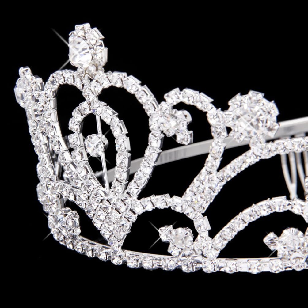 PRETYZOOM Girls Crystal Rhinestone Headband - Silver Bridal Crown Hair Accessory for Kids, Birthday, Halloween & Christmas Decorations | Perfect for Parties, Weddings and Special Occasions
