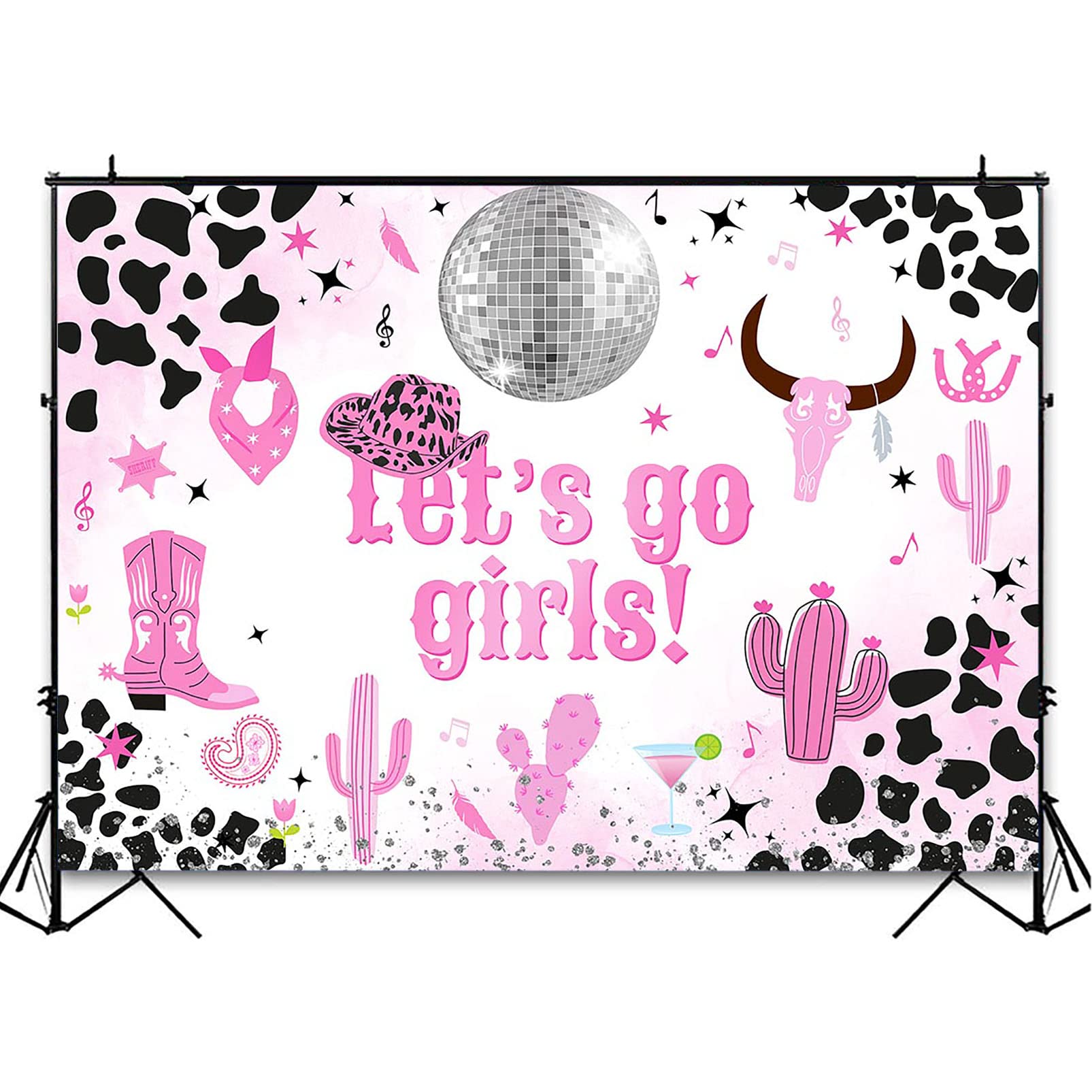 Avezano Cowgirl Party Backdrop - 10x8ft Western Theme Photoshoot Background for Bachelorette, Birthday & Dance Parties | Perfect for Disco Cowgirl Decorations, Girls Night & Western Celebrations
