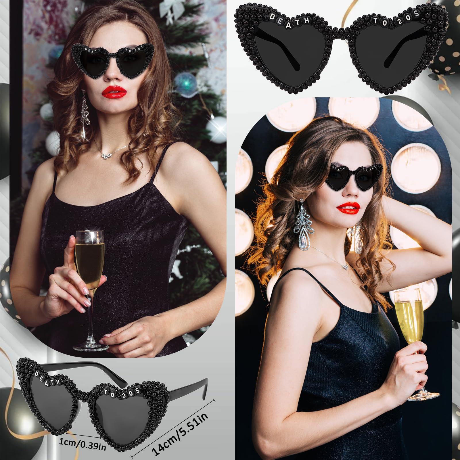 Death to 20s Sunglasses - 30th Birthday Party Decorations & Dirty 30 Gifts for Women - Funeral for Youth Theme - Perfect for 30th Birthday Celebrations, Themed Parties & Milestone Birthday Decor
