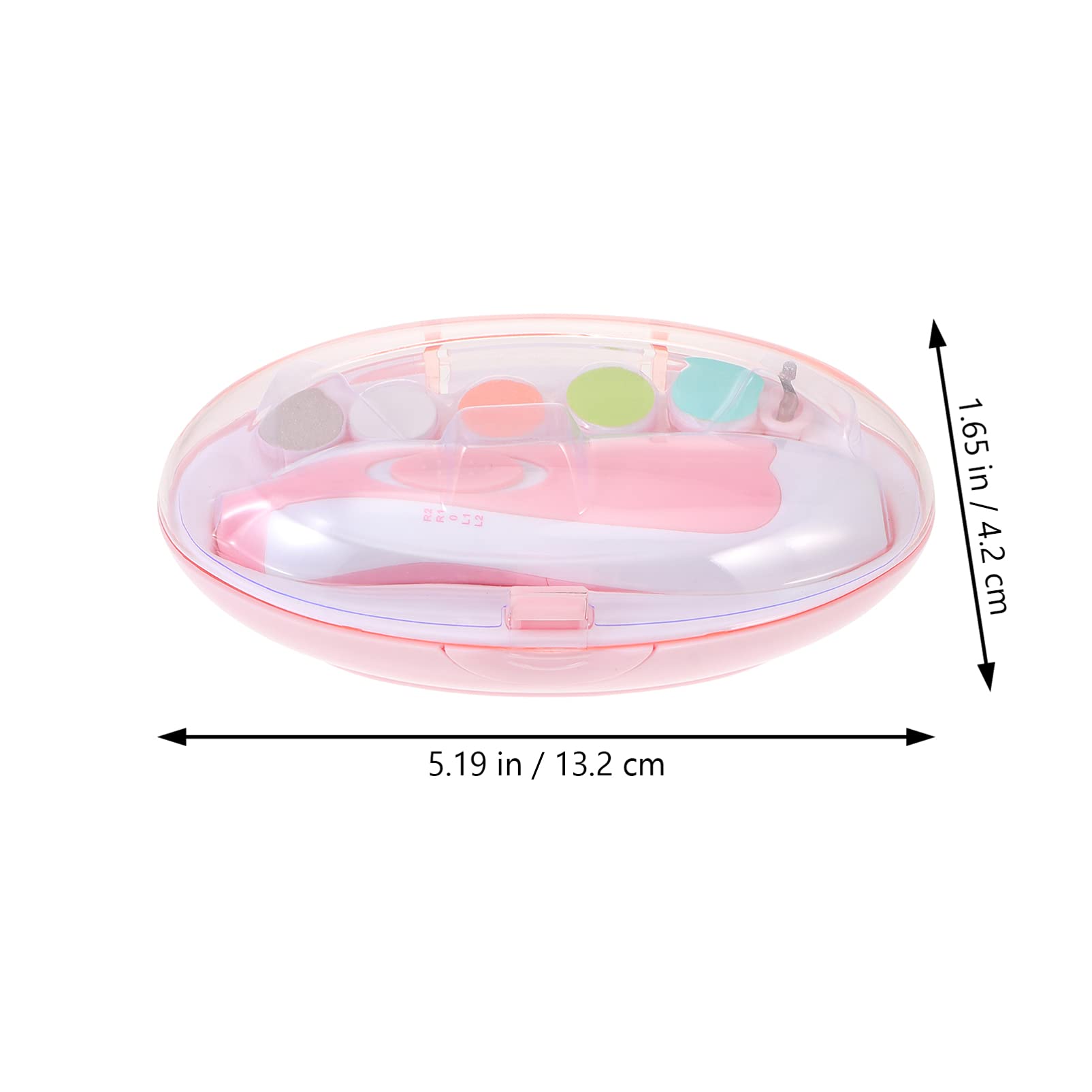 Wakauto 3-Piece Electric Nail Grinder Kit - Automatic Nail Cutter with Wind-Up Mechanism (Clockwise, ABS Material, Pink) for Pets & Small Animals - Perfect for Grooming Dogs, Cats, Rabbits at Home or Professional Use