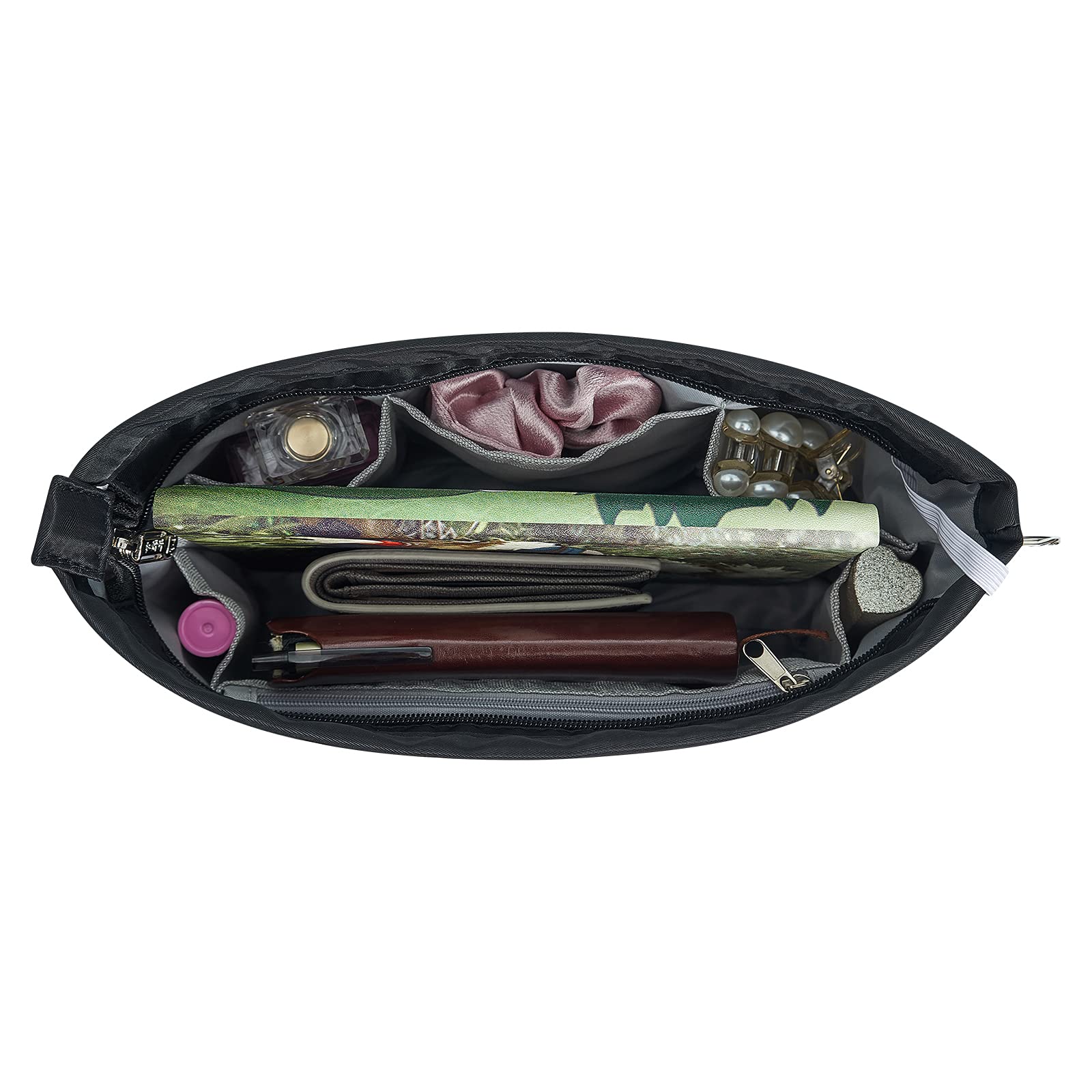 Vercord Premium Nylon Purse Organizer Insert - Tote Handbag Organizer with 13 Zippered Pockets (5 Sizes) for Women | Perfect for Travel, Work & Daily Essentials Organization