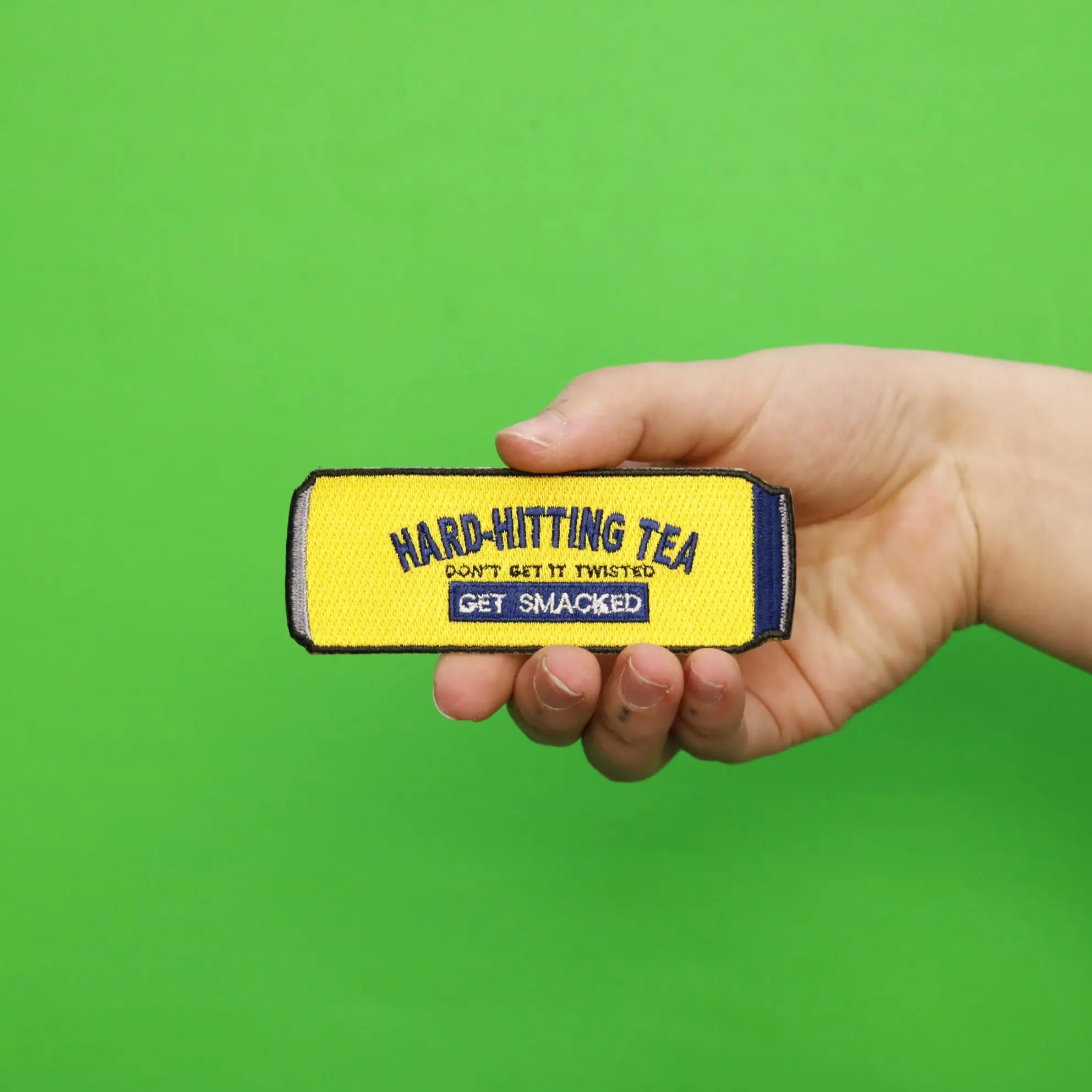 Hard Hitting Tea Can Get Smacked Embroidered Iron-On Patch - Perfect for Jackets, Backpacks & DIY Clothing Customization