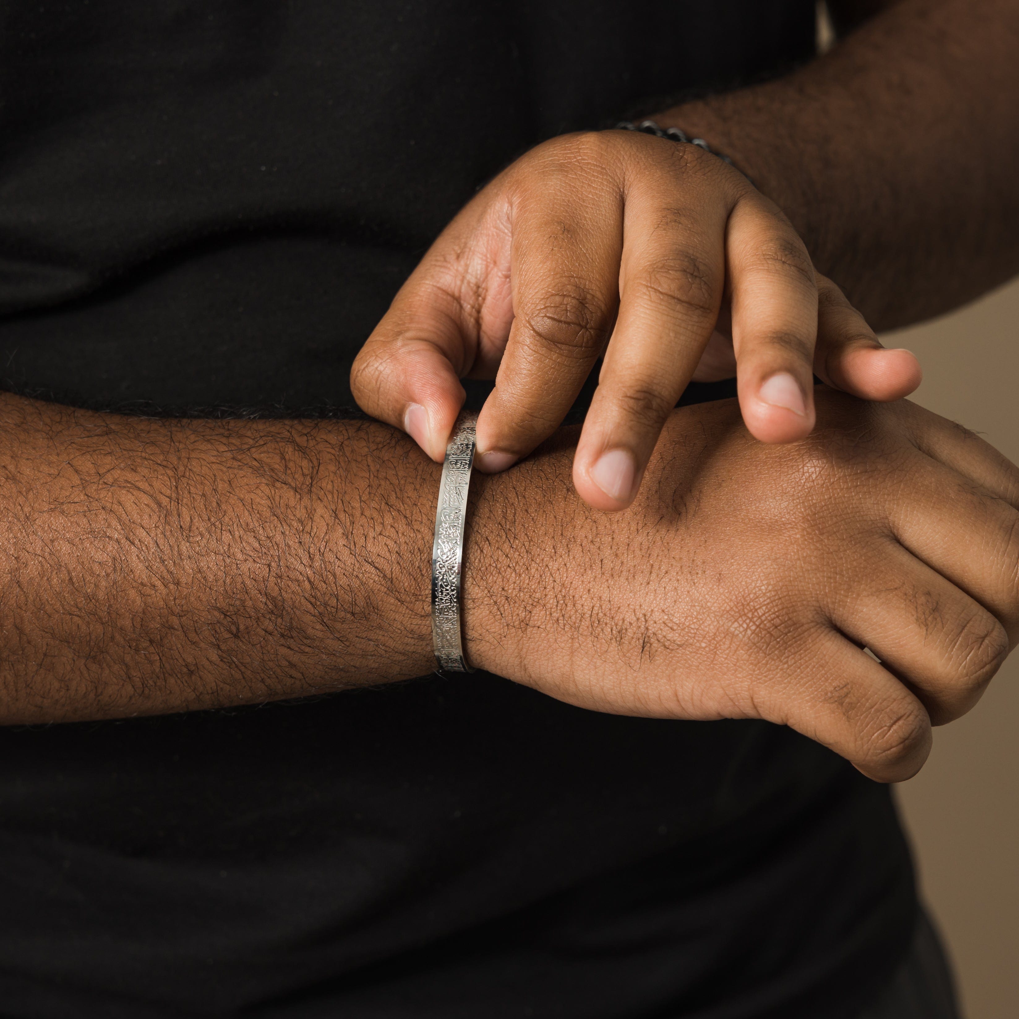 Ayatul Kursi Cuff Bracelet for Men - Islamic Prayer Beads & Spiritual Protection - Perfect for Daily Wear, Prayer & Gifts