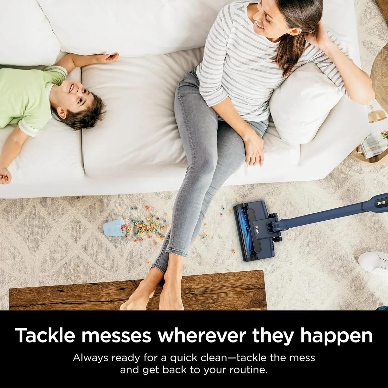 Shark WS640 WANDVAC 3-in-1 Cordless Stick & Handheld Vacuum Combo - Ultra Lightweight, Powerful Suction with Charging Dock & Duster Crevice Tool - Perfect for Hard Floors, Carpets & Pet Hair Cleaning