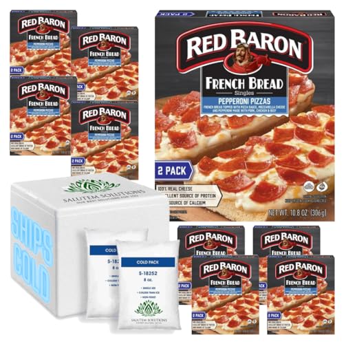 Salutem Vita - Red Baron Frozen Pepperoni French Bread Pizza, 10.8 oz (Pack of 10) | Quick Family Dinner, Game Night Snack, Party Food & Easy Meal Solution
