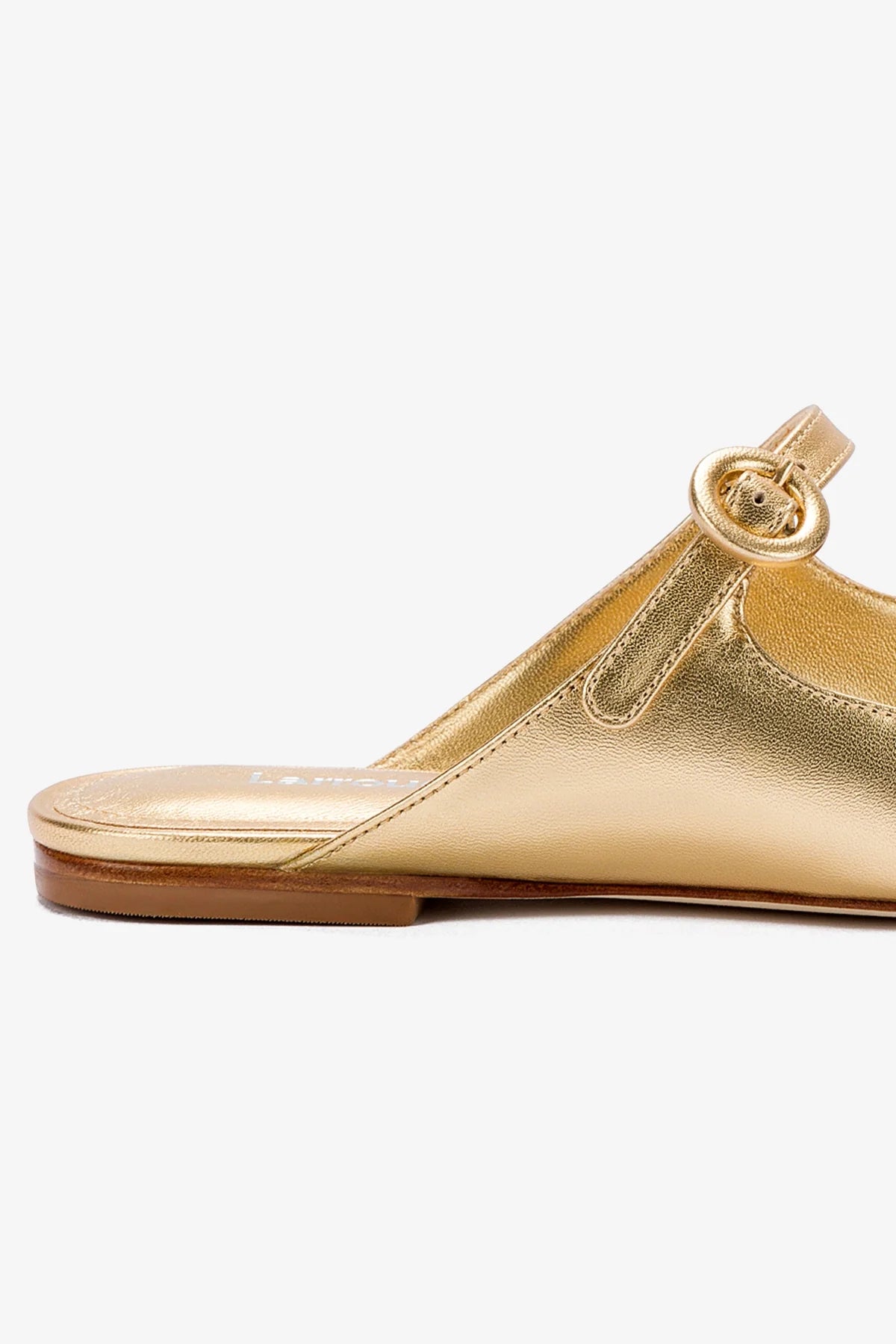 Blair Flat Mule Shoes - Gold Metallic Leather Slip-On Loafers for Women | Comfortable Casual & Office Wear | Perfect for Work, Shopping, and Everyday Outfits