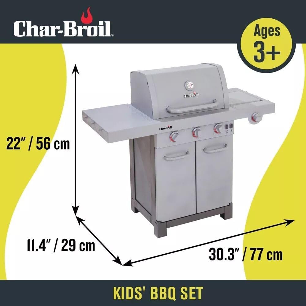 Char-Broil Kids BBQ Grill Tool Set - 5-Piece Stainless Steel Cooking Utensils for Outdoor Grilling, Perfect for Backyard BBQs, Picnics, and Camping Adventures