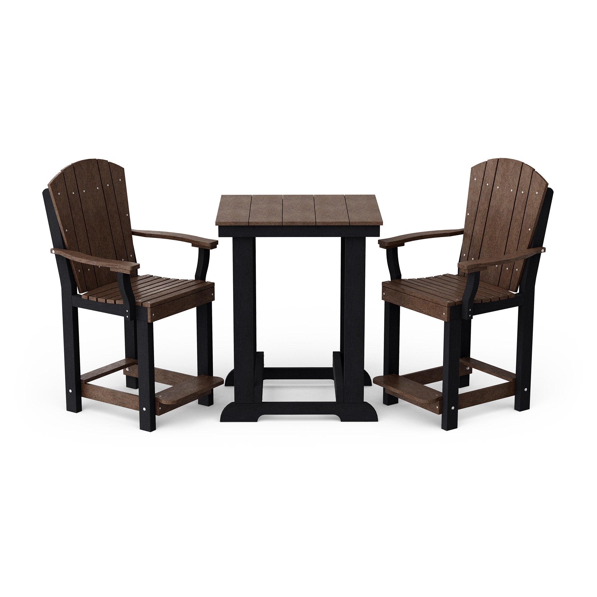 Heritage 3-Piece Patio Counter Height Bar Set - Outdoor Bistro Table & Stools for Backyard, Deck, Garden, Poolside Dining & Entertaining