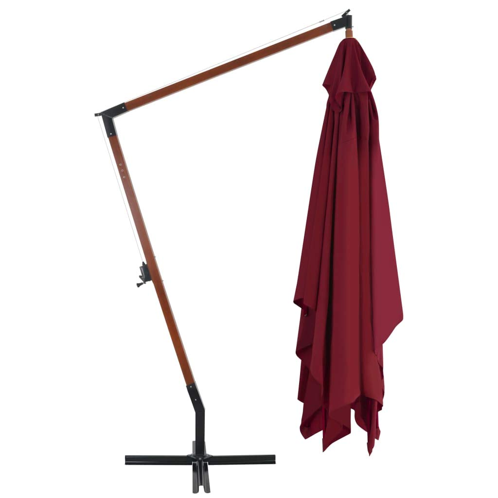 Premium Cantilever Umbrella with Solid Wood Pole - 157.5