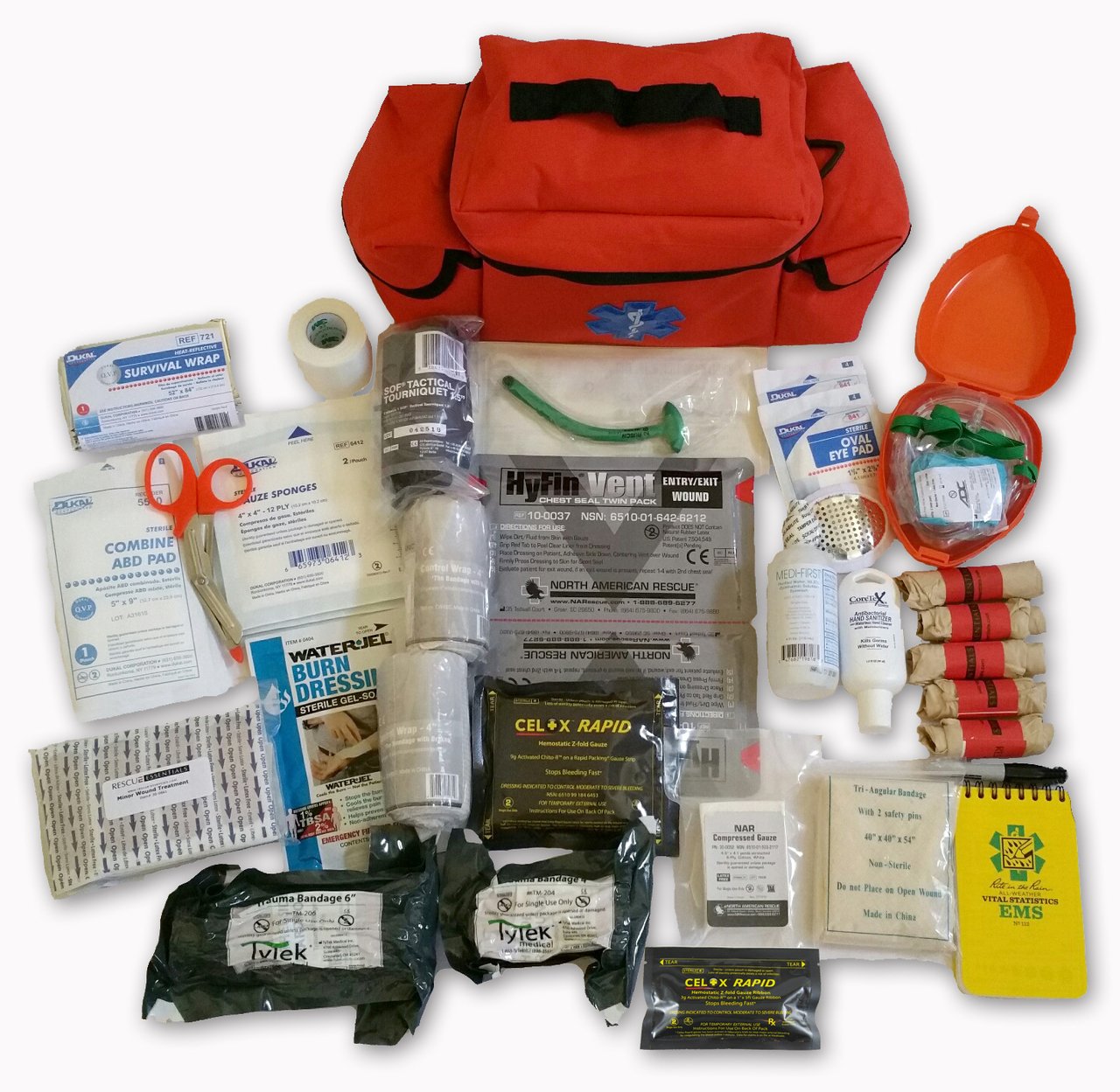 RESCUE ESSENTIALS Premium Outdoor First Aid Kit - Advanced Trauma Medical Supplies for Hiking, Camping & Emergency Preparedness