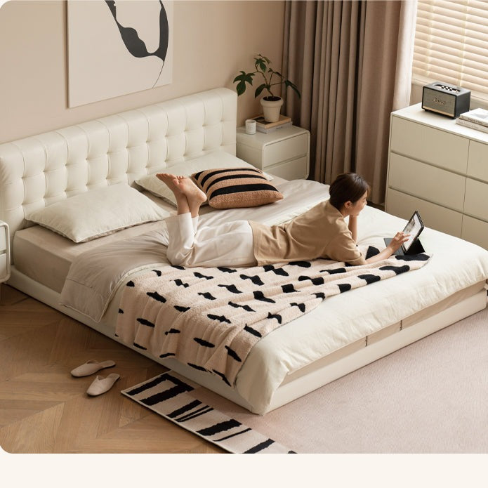 Organic Leather Art Floor Bed - Handcrafted Eco-Friendly Mattress for Adults & Kids - Perfect for Minimalist, Boho & Montessori Bedrooms