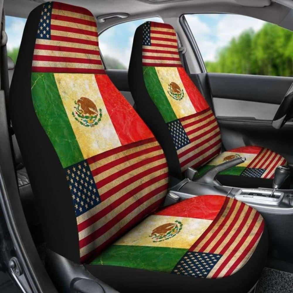 USA Mexico Flag Car Seat Cover - Durable & Stylish Universal Fit for Cars, Trucks & SUVs - Perfect for Sports Fans, Patriotic Decor & Road Trips