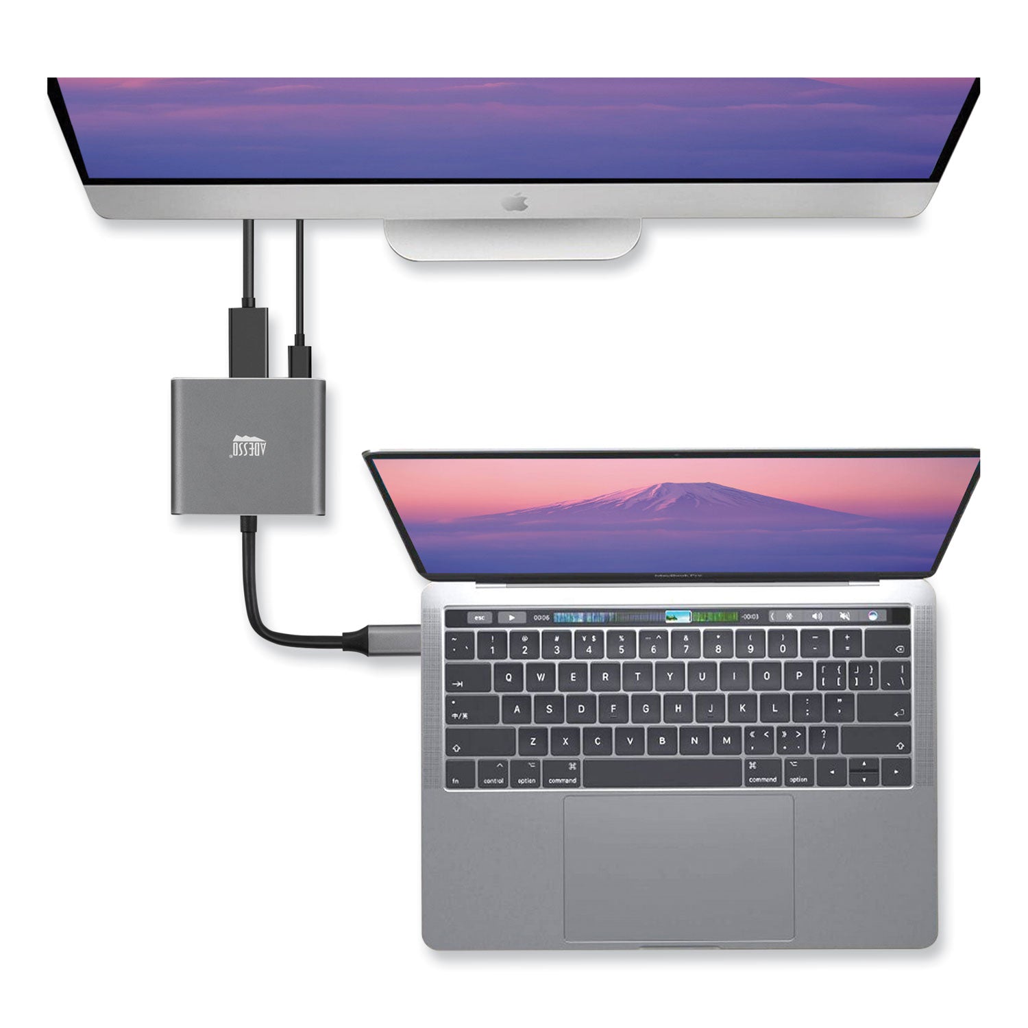 Adesso 3-in-1 USB C Docking Station with HDMI, USB C & USB 3.0 Ports, TAA Compliant, Power Delivery - Black/Gray for Home Office, Business Travel & Remote Work