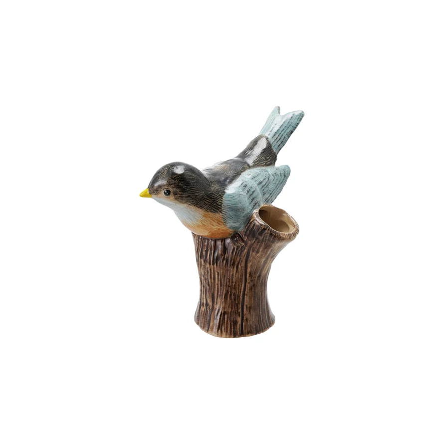 Mini Stoneware Bird Vase - Handmade Ceramic Flower Pot for Small Plants & Succulents | Perfect for Home Decor, Wedding Centerpieces & Boho Style Room Accents