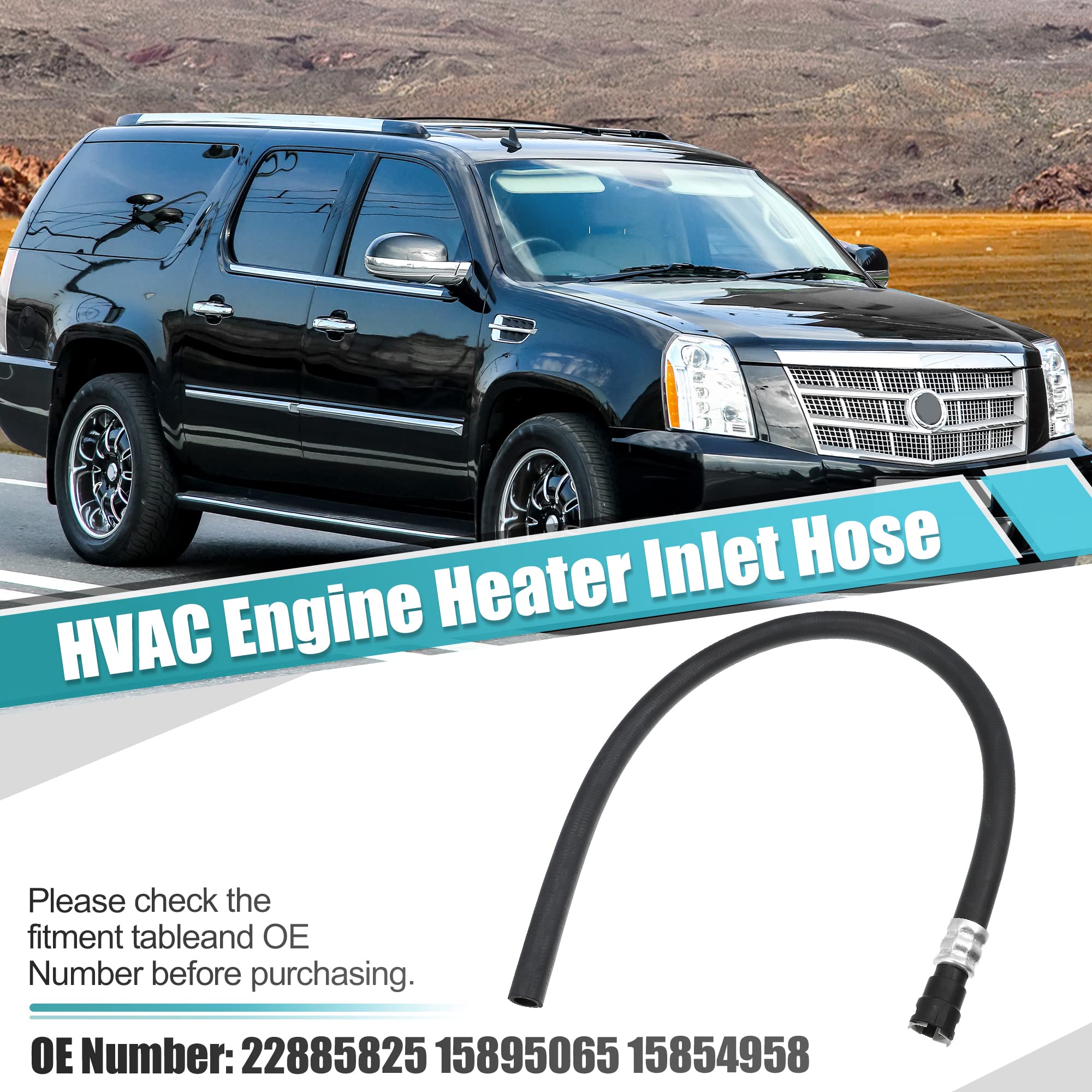 X AUTOHAUX HVAC Engine Heater Inlet Hose Assembly 22885825 15895065 15854958 - Compatible with Cadillac Escalade ESV/EXT, Chevrolet Suburban/Tahoe, GMC Yukon (2007-2014) - Durable Heater Core Supply Hose for Winter Engine Warm-Up & Defrosting