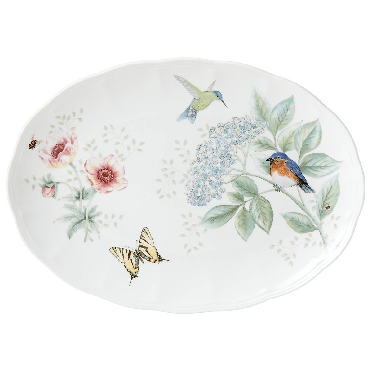 Butterfly Meadow Flutter Platter - Elegant Floral Serving Tray for Tea Party, Wedding, and Home Decor | Perfect for Afternoon Tea, Bridal Shower, and Dining Table Centerpiece