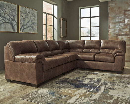 Bladen 3-Piece Sectional Sofa with Ottoman - Modern L-Shaped Couch Set for Living Room, Family Room & Apartment