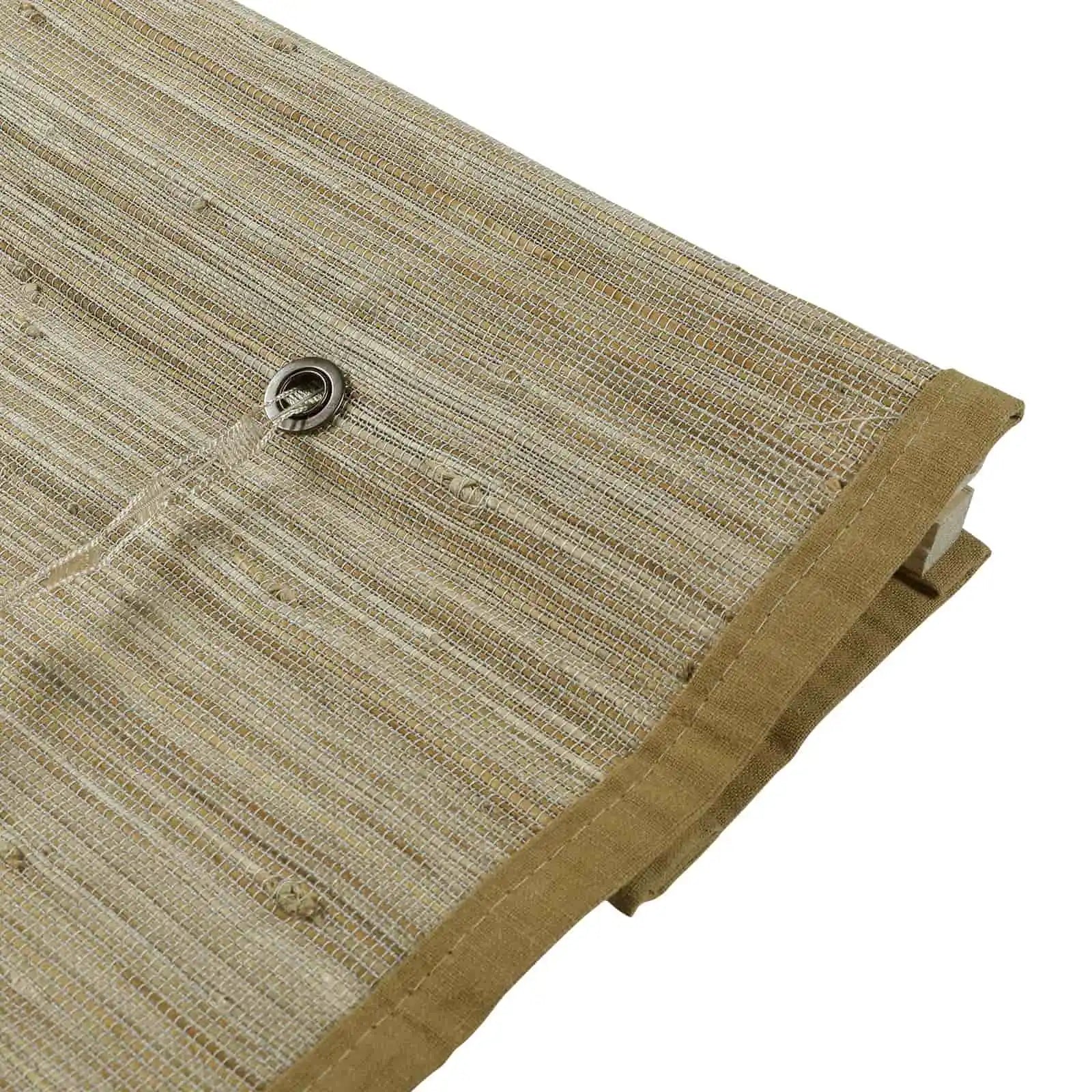 Rae Natural Jute Flax Woven Window Shade - Khaki Color, Eco-Friendly Blackout Curtain for Bedroom & Living Room Privacy