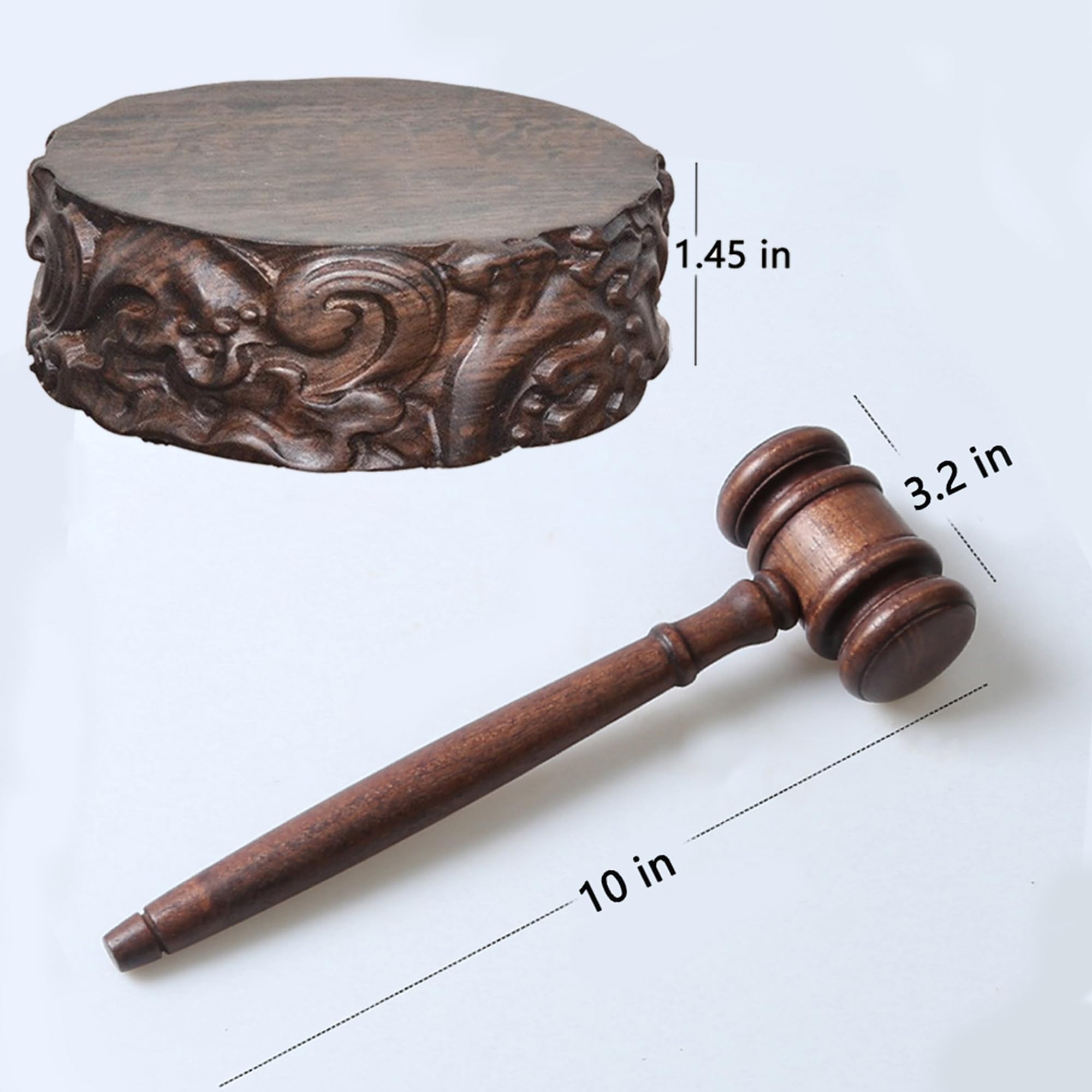 Unique Wooden Gavel and Block Set - Premium Judge Gift, Lawyer Present & Auctioneer Accessory - Handcrafted Solid Wood Courtroom Decor for Legal Professionals & Auction Enthusiasts - Perfect for Courtroom Ceremonies, Law Office Decor & Auction Events