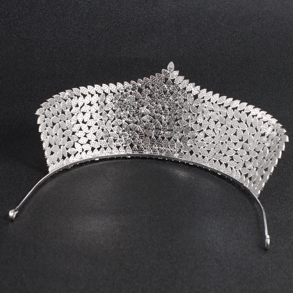 Elegant Cubic Zirconia Wedding Tiara - Bridal Hair Jewelry Crown for Bride (CH10034) | Perfect for Weddings, Prom, Pageants & Special Occasions