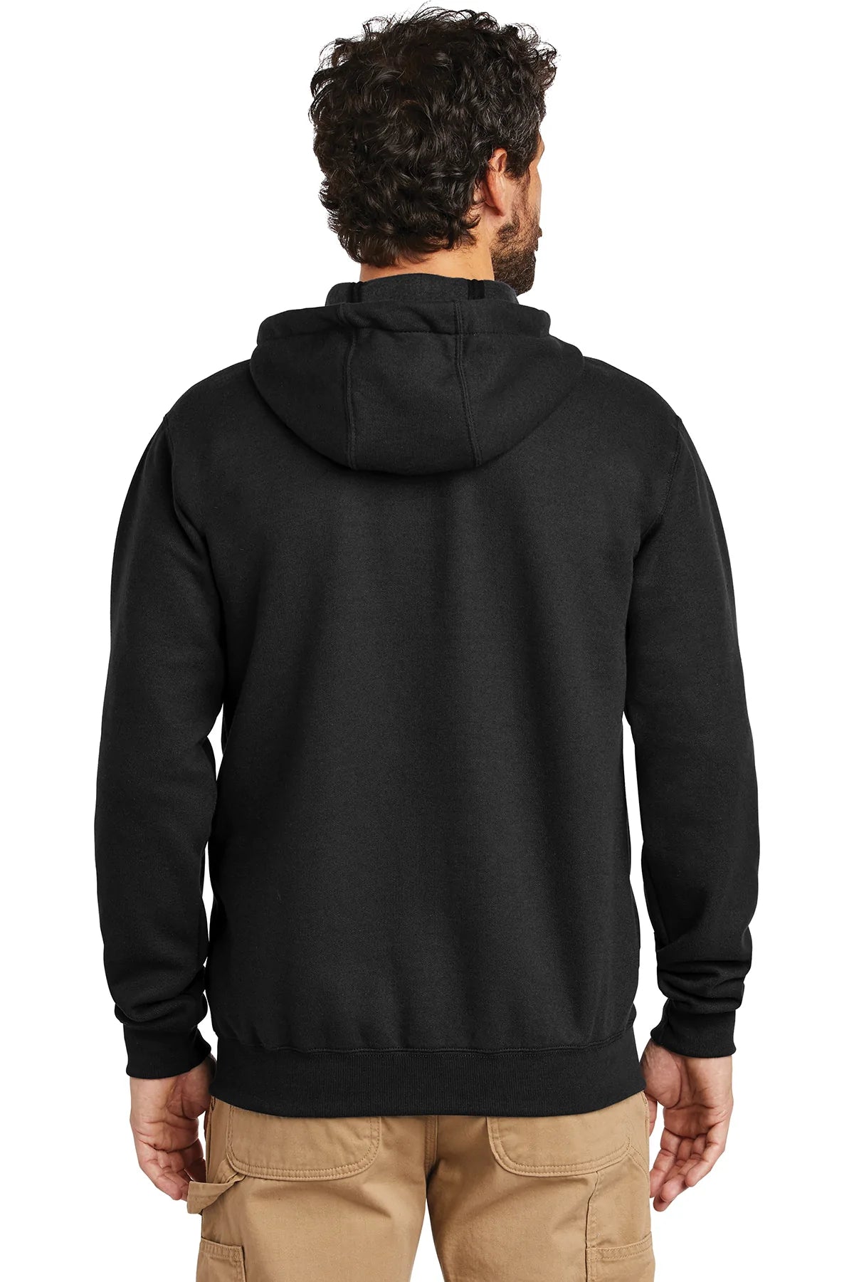 Carhartt Midweight Zip-Up Hoodie for Men - Black, Heavyweight Fleece Pullover for Work & Outdoor Activities