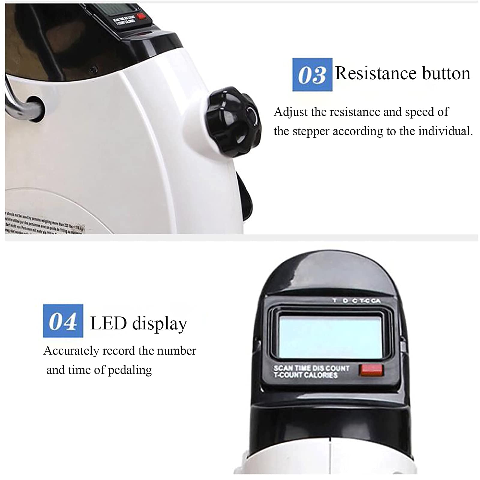 Ultra-Quiet Exercise Bike for Home Cardio Workout - Indoor Cycling Bike with Digital LCD Monitor for Rehabilitation & Fitness Training - Perfect for Home Gym, Small Spaces & Physical Therapy