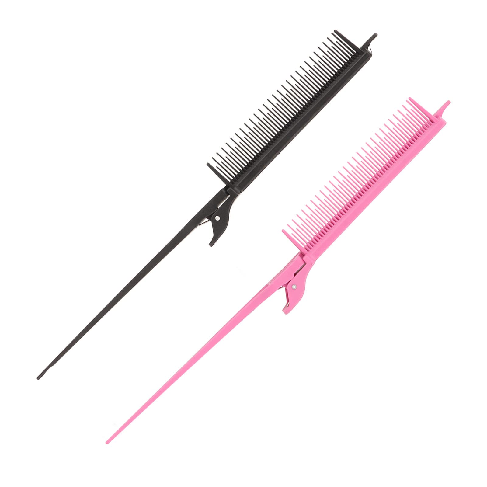 Portable Tail Clip Comb - Rounded Teeth, Ergonomic & Slip-Resistant Design - Lightweight & Comfortable Grip for Home & Salon Hair Styling - Perfect for DIY Haircuts, Styling, and Professional Salon Use