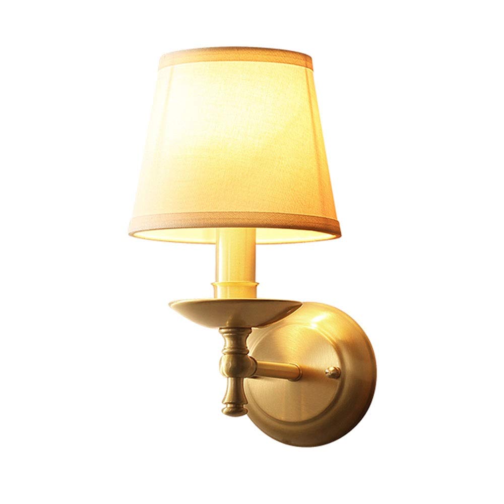 Modern Minimalist Wall Mounted Light - Mushroom Head Indoor Wall Lamp for Living Room, Bedroom, Staircase & Aisle - Creative Fabric Lampshade with Copper Metal Base - Perfect for Ambient Lighting, Reading Nook & Decoration