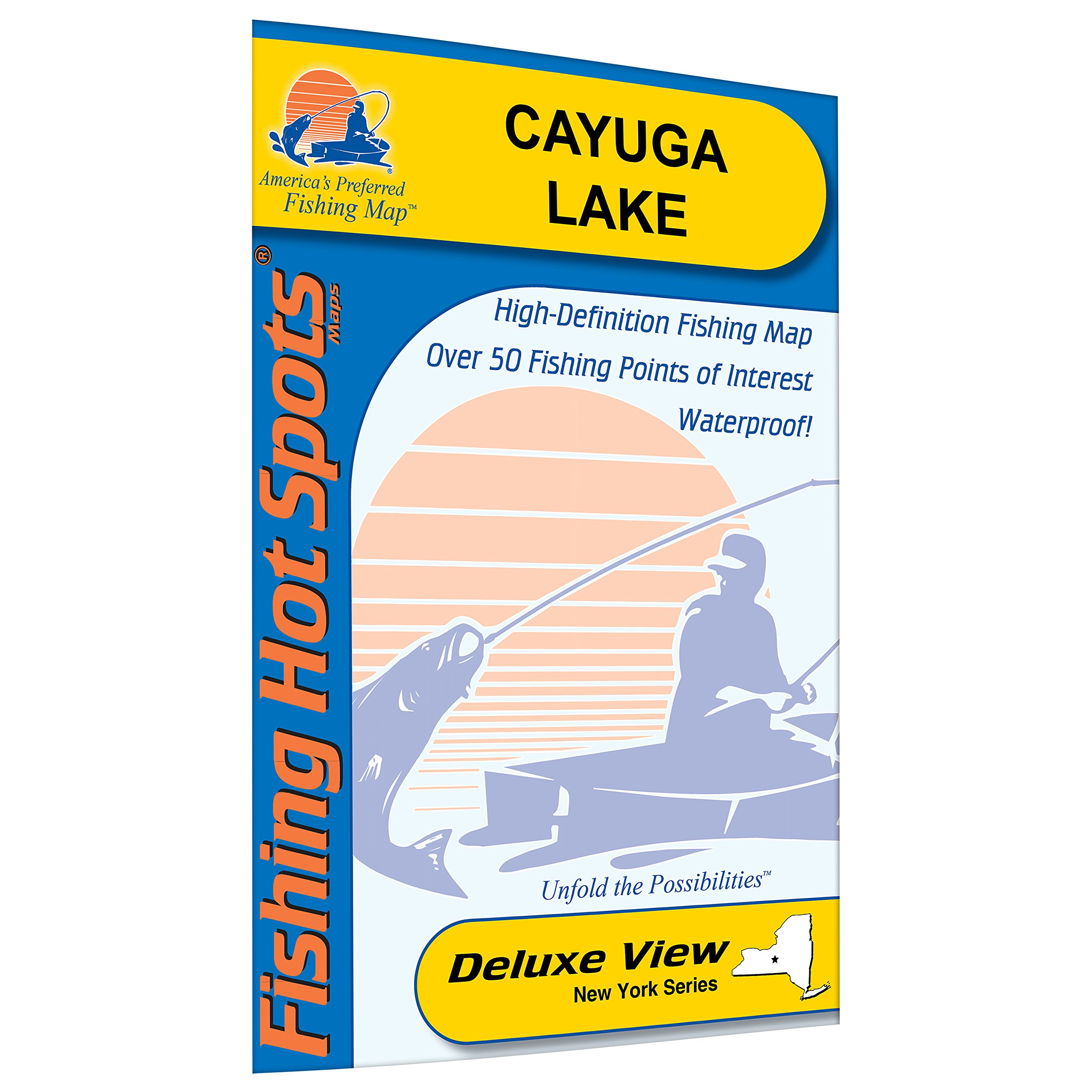 Cayuga Lake Fishing Map - Detailed Guide for Bass, Trout & Walleye | Best Spots & Techniques for Anglers | Perfect for Kayak, Shore & Boat Fishing