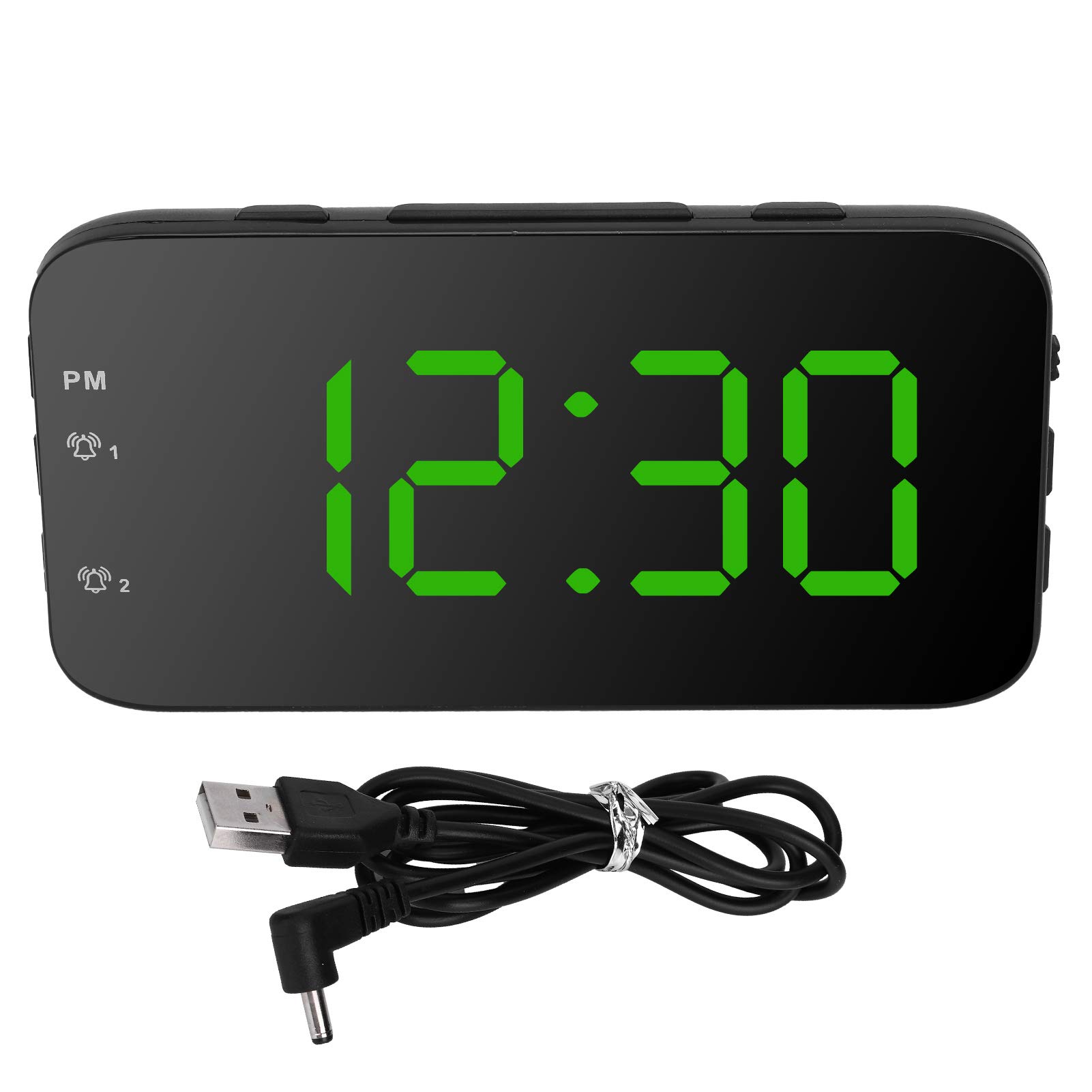 TOPINCN Digital Alarm Clock - Compact Travel Alarm Clock with LED Display, Battery Powered, Portable for Bedside, Office, and Travel (Green) | Perfect for Home, Hotel, and On-the-Go Use