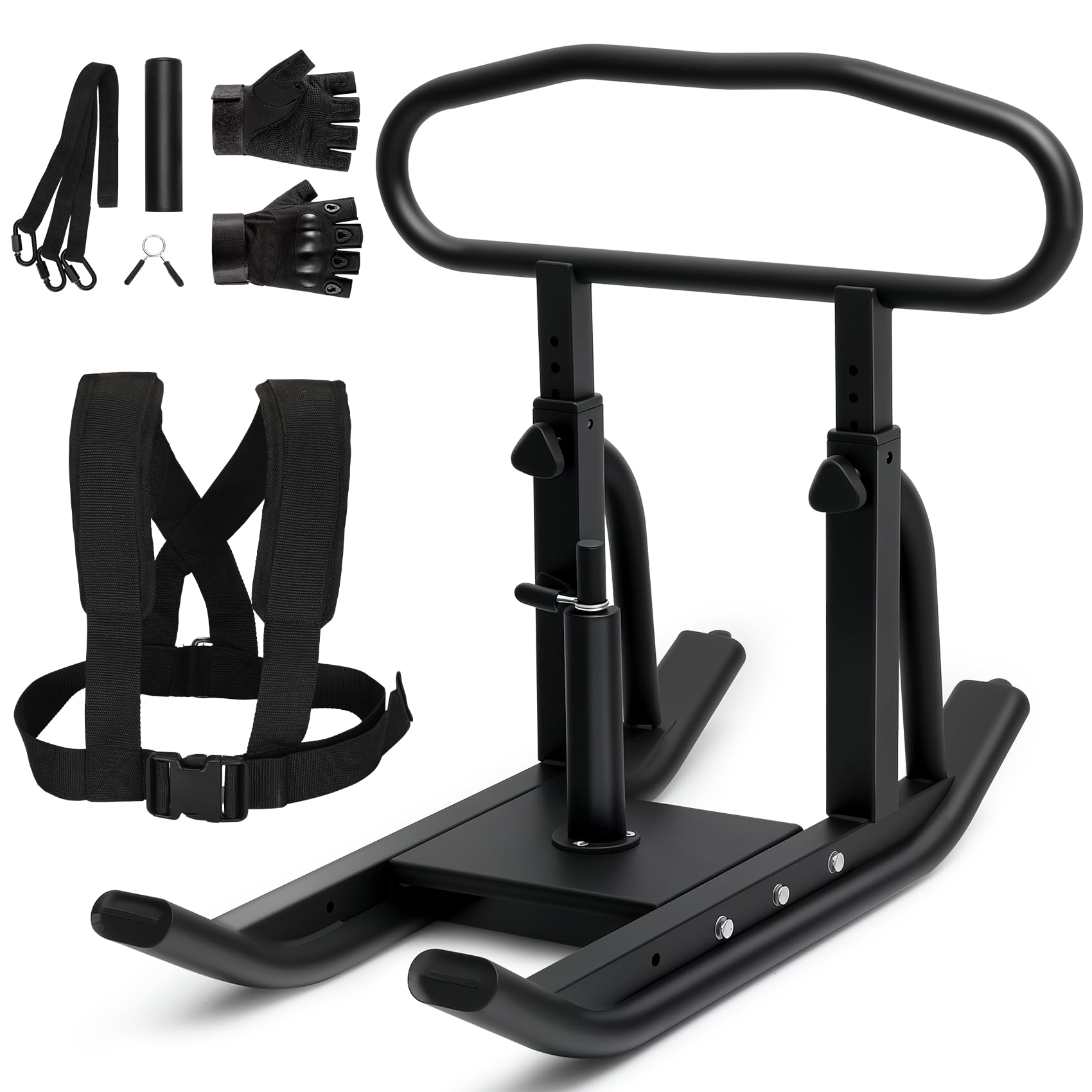 **Adjustable Height Weight Training Sled for Strength & Muscle Building – Heavy Duty Fitness Sled for 1