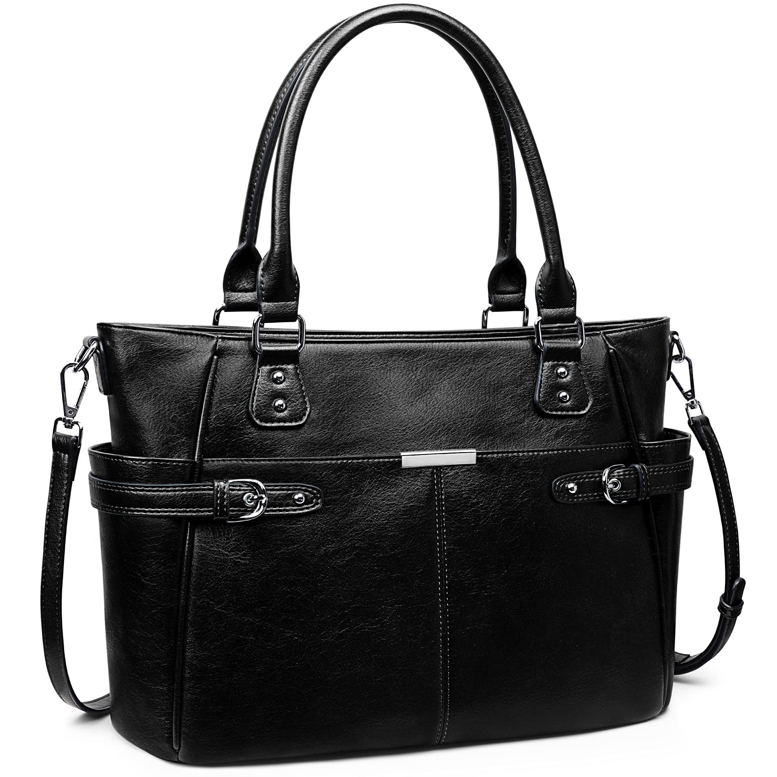 S-ZONE Women's Vegan Leather Satchel Purse - Large Crossbody Shoulder Bag with Top Handle for Work, Travel & Everyday Use