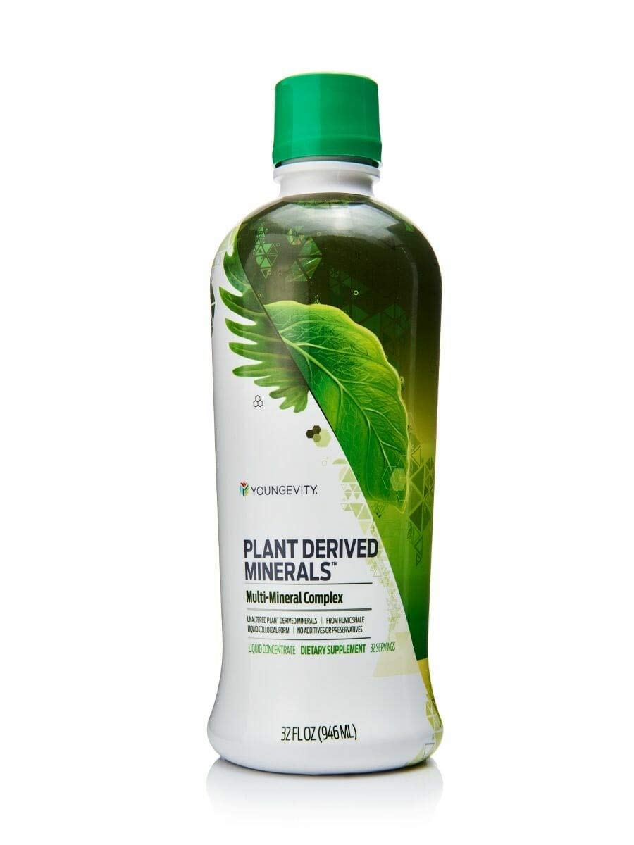 Youngevity Plant Derived Minerals Supplement - 32 fl oz (5 Bottles) - Organic Liquid Trace Minerals for Immune Support & Energy Boost - Perfect for Daily Wellness & Detox