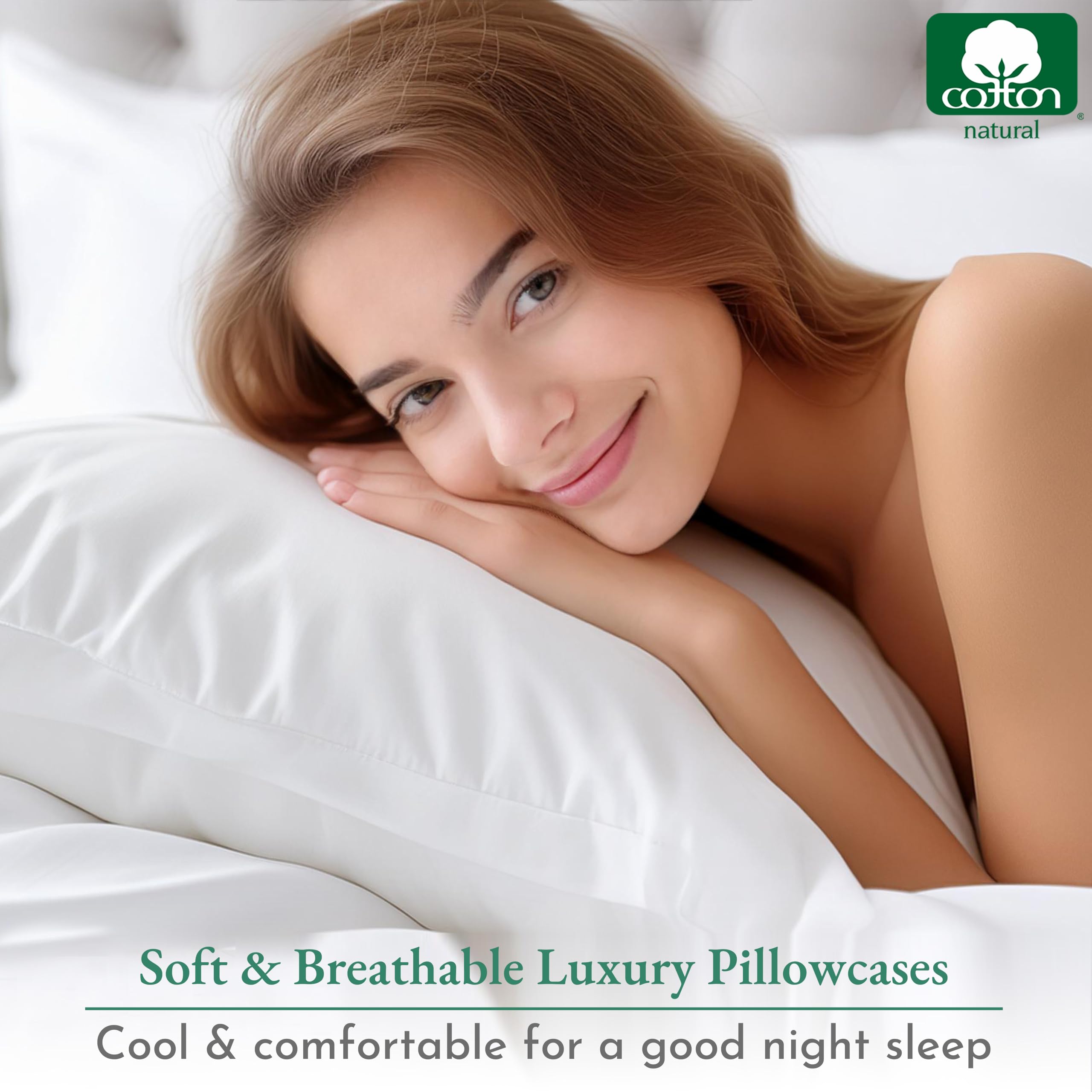 Luxury 600 Thread Count 100% Cotton Pillowcase Set of 2 - Queen Size Hotel Quality Soft Pillow Cases for Standard & Queen Pillows (Taupe) | Perfect for Bedroom Upgrade, Guest Room Essentials & Spa-Like Sleep Experience