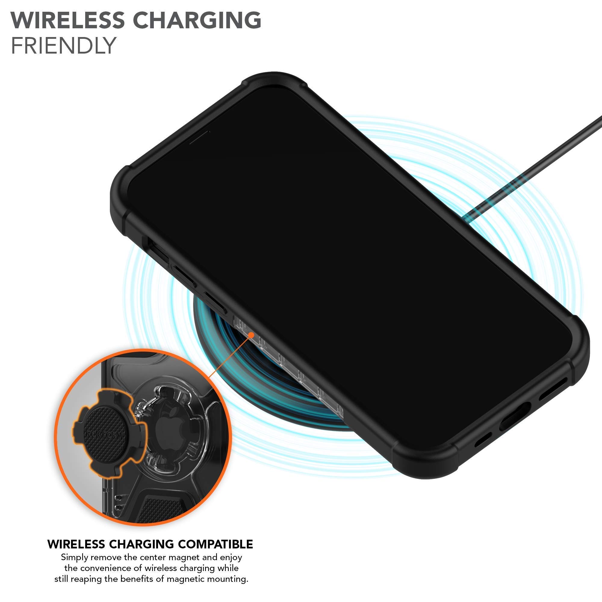 Rokform Crystal Series Slim Magnetic Clear Case for iPhone 12 Mini | RokLock Twist Lock, Dual Magnet, Drop Tested Armor | Perfect for Everyday Use, Outdoor Adventures, and Secure Handling