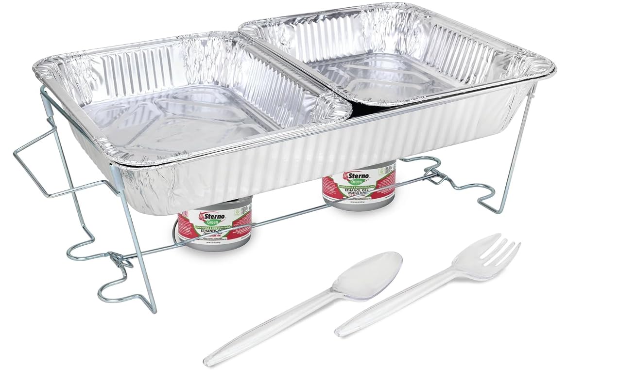 Stainless Steel Folding Wire Rack for Sterno Chafing Dish - 6 Pack Buffet Food Warmer Stand for Catering & Events | Holds Water & Food Pans | Perfect for Banquets, Weddings, and Buffet Service