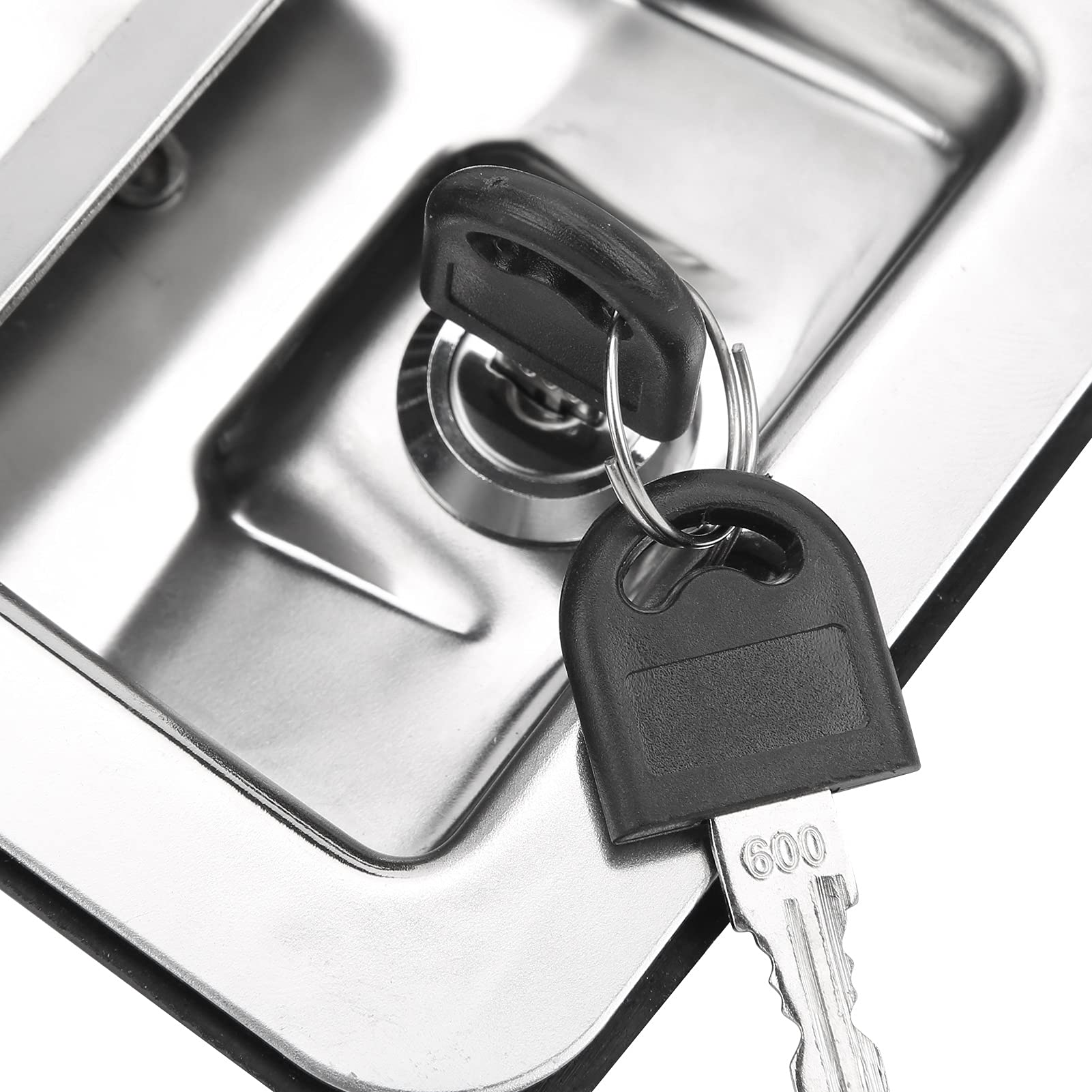 ViaGasaFamido Stainless Steel Paddle Latch Toolbox Lock - Single Point Panel Lock Replacement with 2 Keys for RV, Camper, Truck, Trailer & Caravan Doors | Durable Security Solution for Vehicle Storage & Entry Access