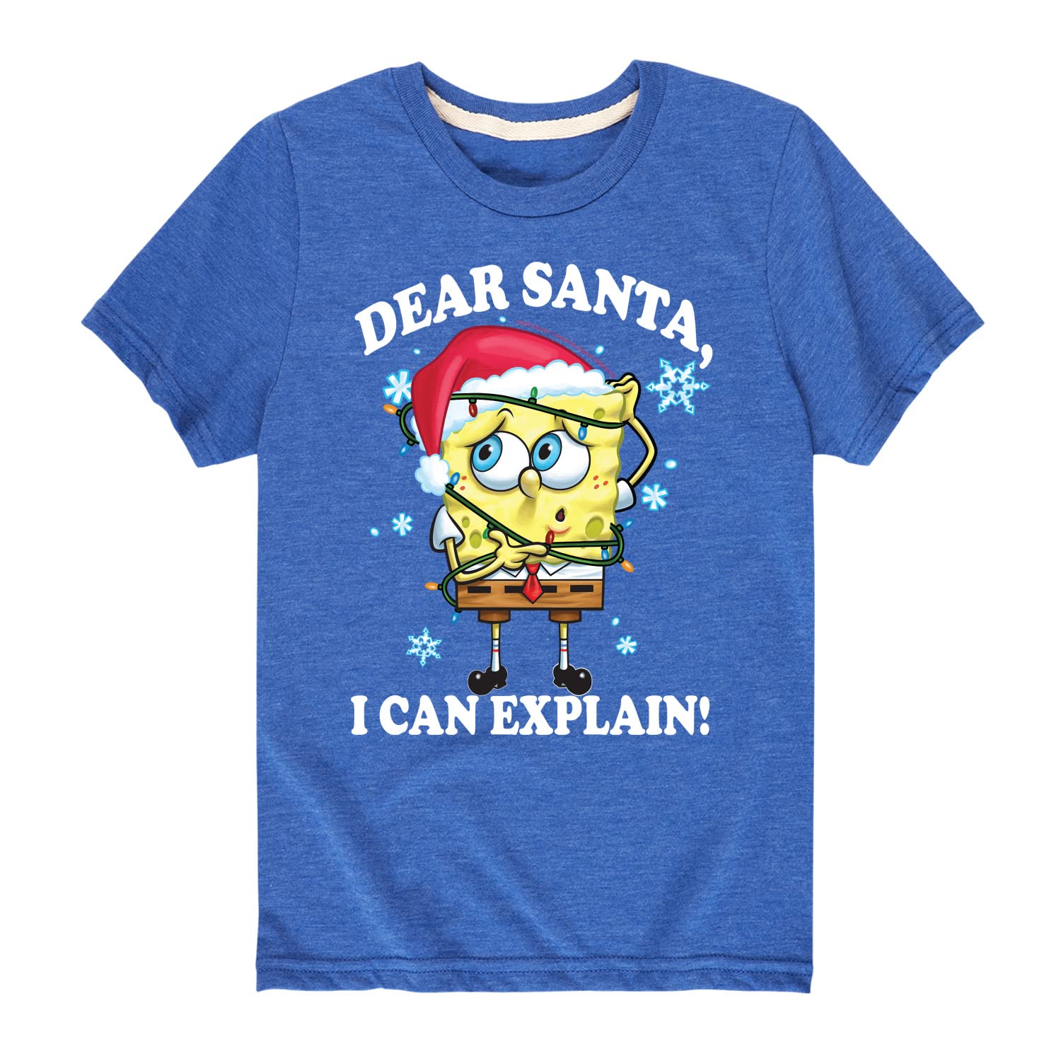 Spongebob Squarepants Dear Santa Graphic T-Shirt for Toddlers & Kids - Soft Cotton Short Sleeve Tee - Fun Christmas Holiday Gift & Casual Wear