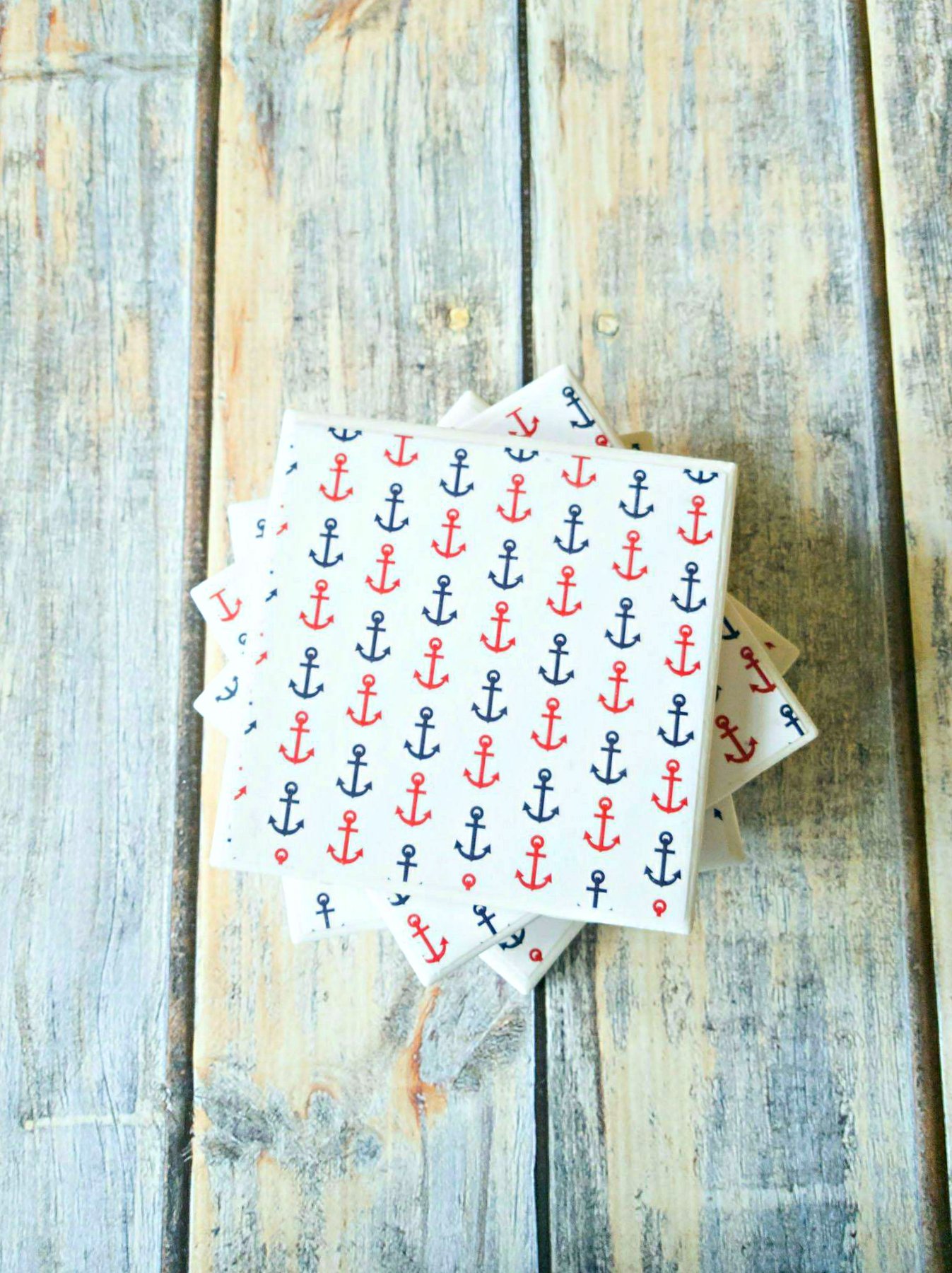 Ceramic Tile Coasters Set of 4 - Non-Slip Drink Coasters for Table Protection - Perfect for Coffee, Wine, and Beverage Use at Home, Office, or Restaurant