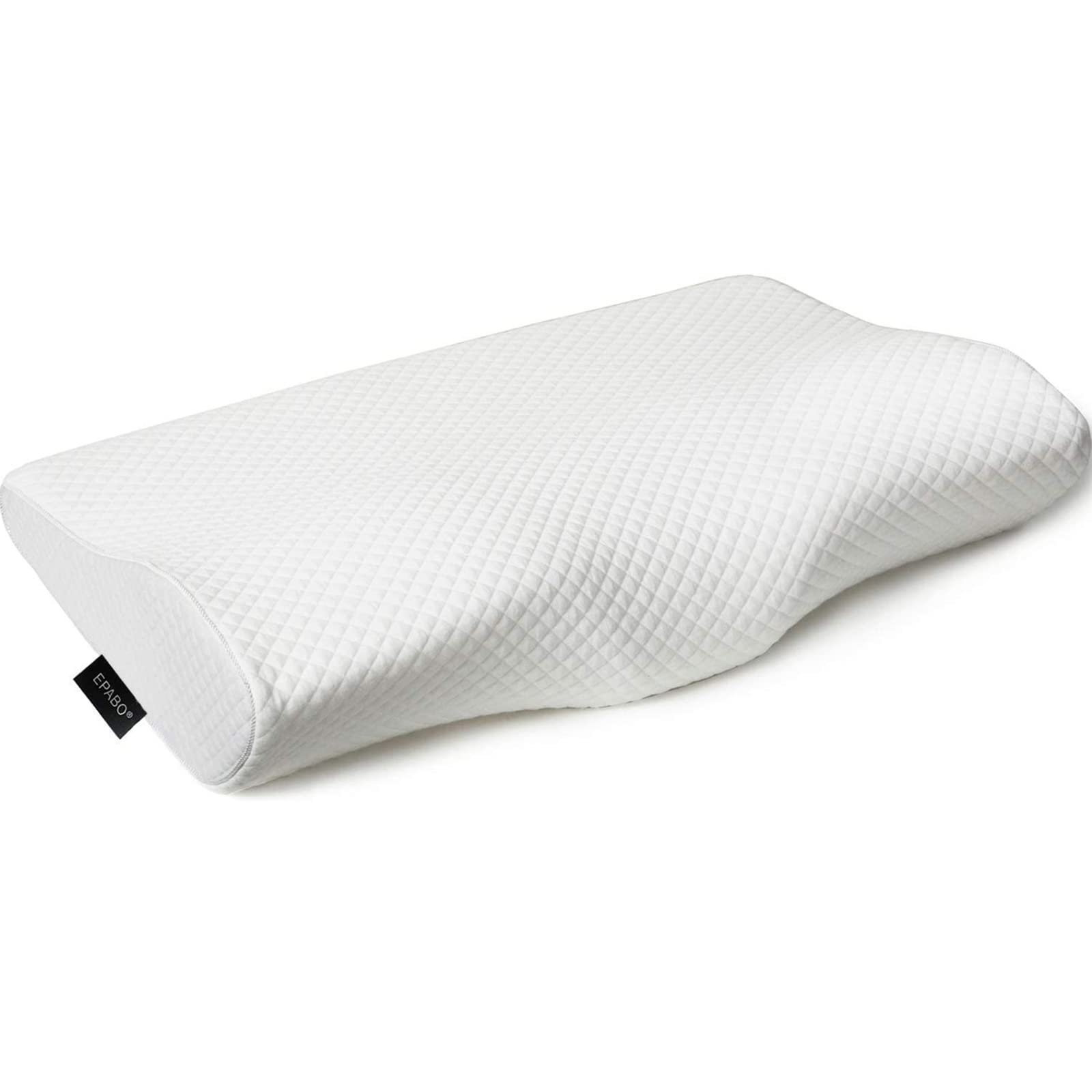 EPABO Orthopedic Memory Foam Pillow for Neck Pain Relief - Contoured Cervical Support Pillow for Side, Back & Stomach Sleepers | Firm & Standard Size with Free Pillowcase | Ideal for Home, Office & Travel Use