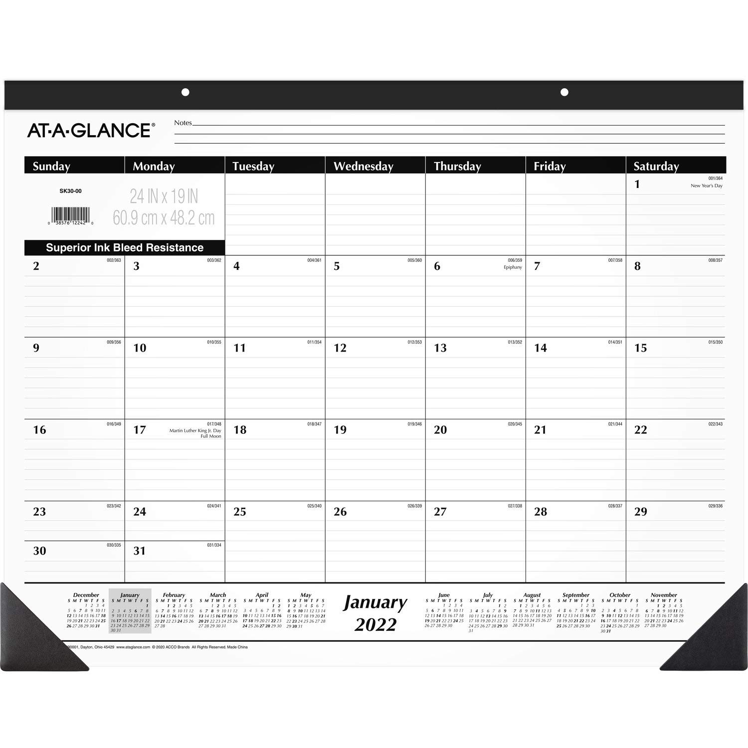 2022 AT-A-GLANCE Jumbo Monthly Desk Calendar - 24
