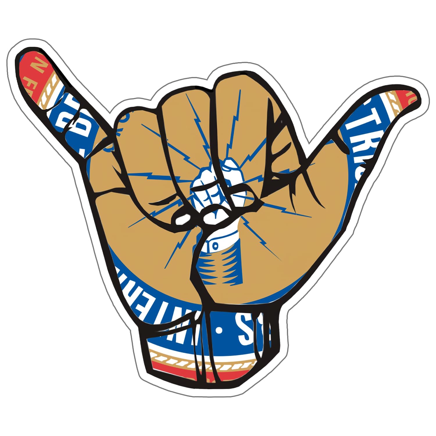 Shaka Sign Hard Hat Sticker - 3 Inch Vinyl Decal for Construction, Linemen & Electricians | Waterproof, Durable Work Sticker for Mechanics, Welders, Oilfield & Military Workers | Perfect for Helmets, Toolboxes & Job Site Gear